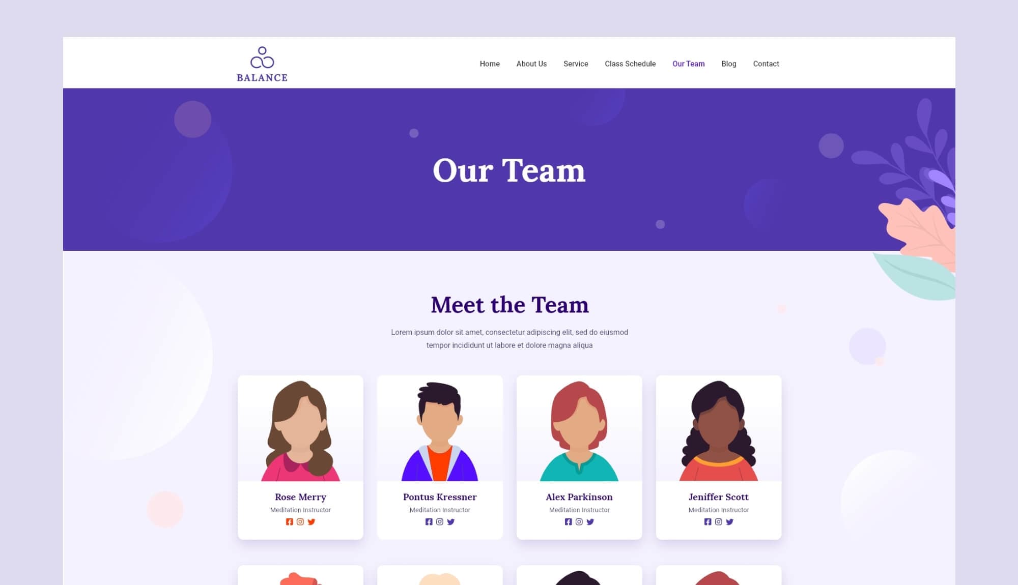 Balance Team Page Banner