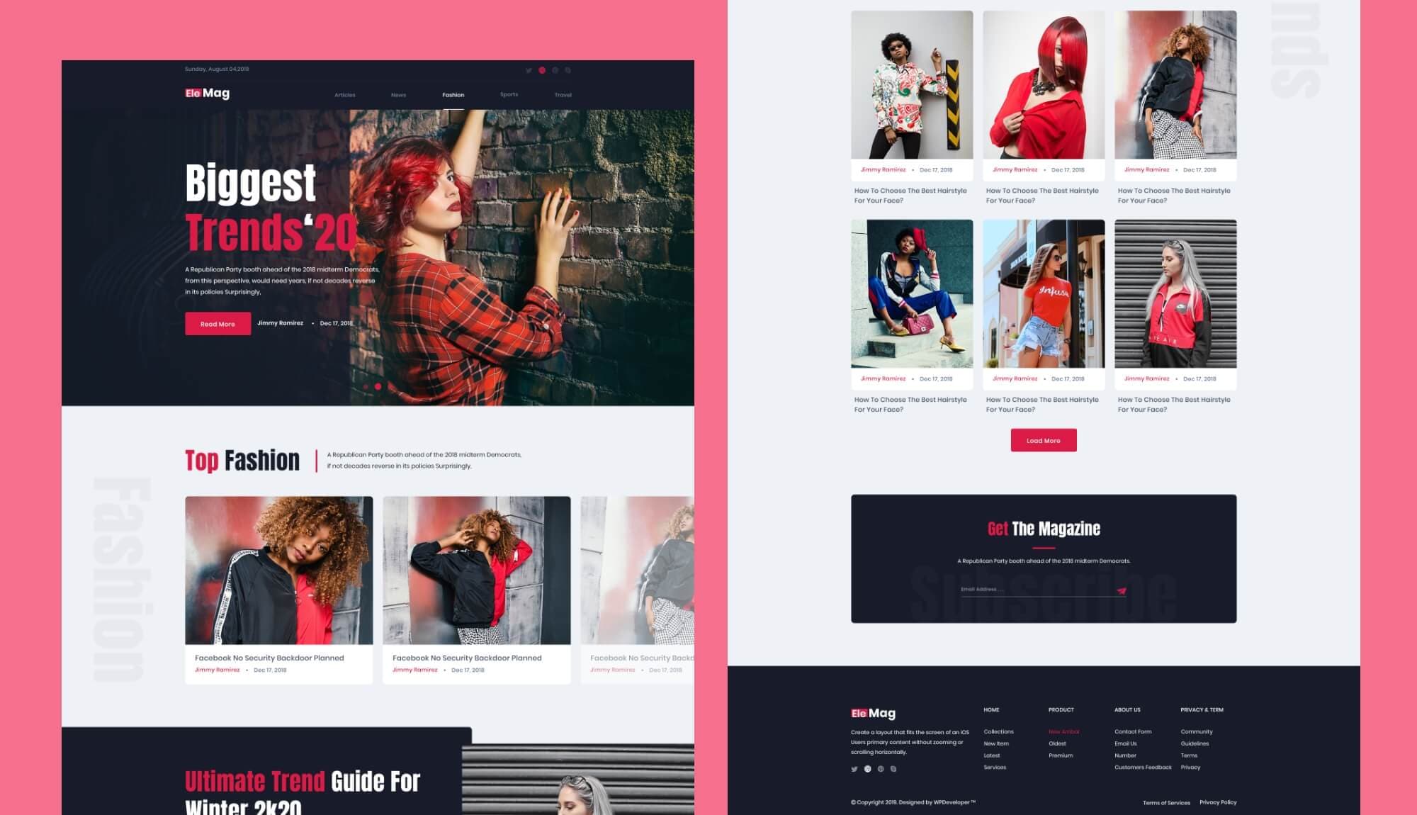 ModeMag Fashion Magazine Template Homepage Banner