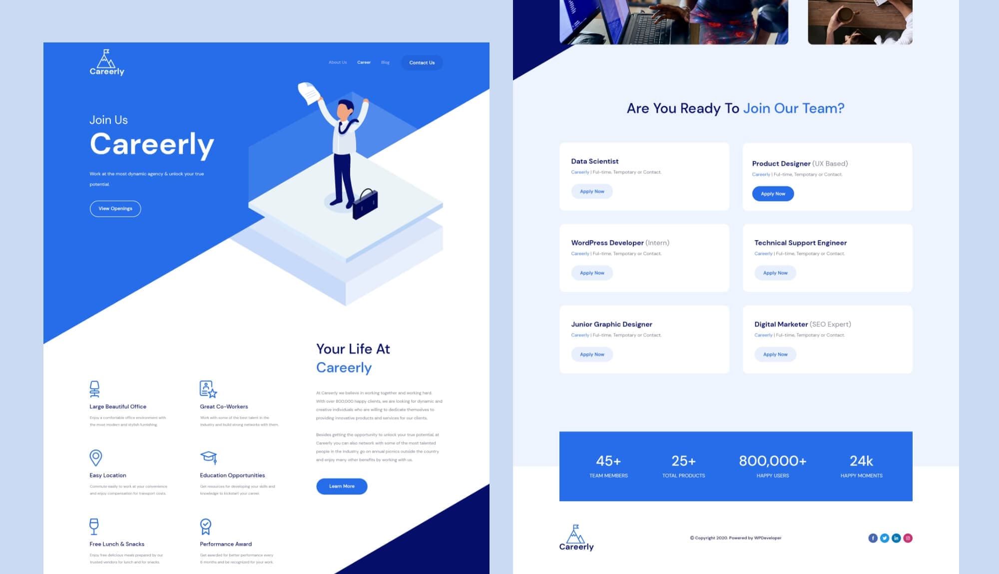 Careerly Career Landing Page Template Banner