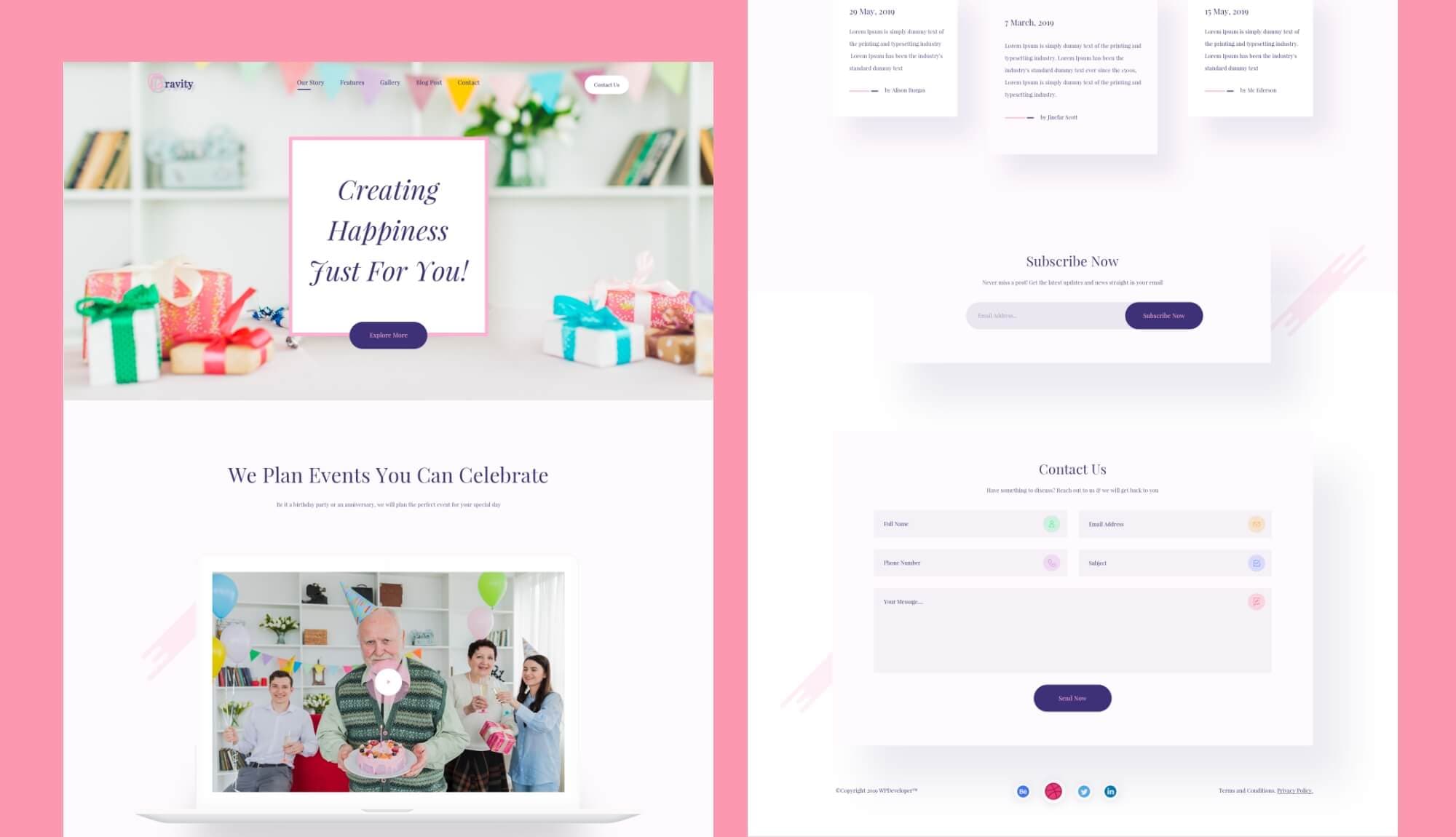 Cravity Birthday or Anniversary Celebration One Page Template Banner