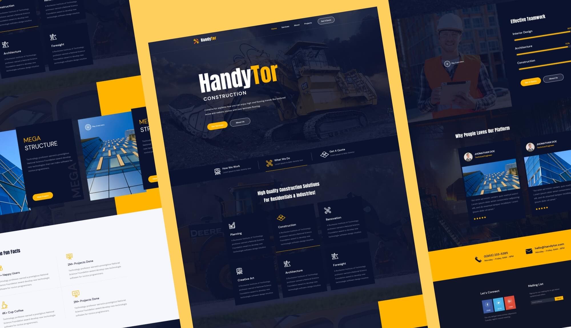 HandyTor Construction Website Template Banner