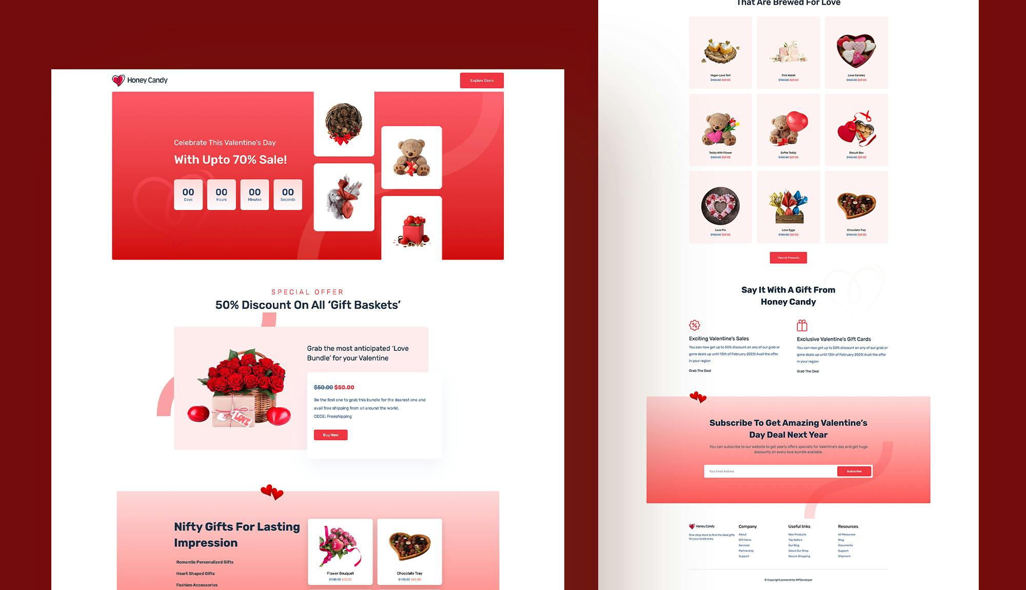Honey Candy - Valentine’s Day Template For Gutenberg Banner