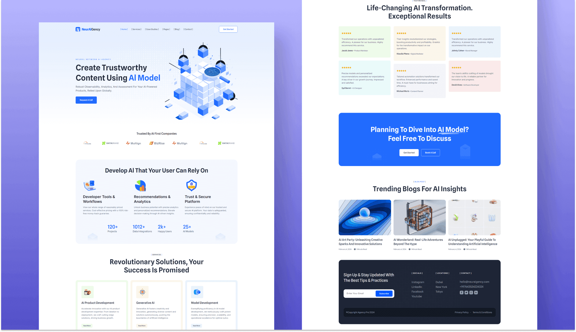 NeurAIGency -  Artificial Neural Network AI / AI Startup Website For Gutenberg Banner