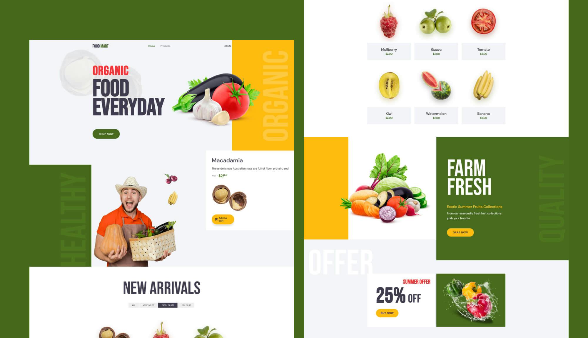 Food Mart - Grocery Shop Website For Gutenberg Banner