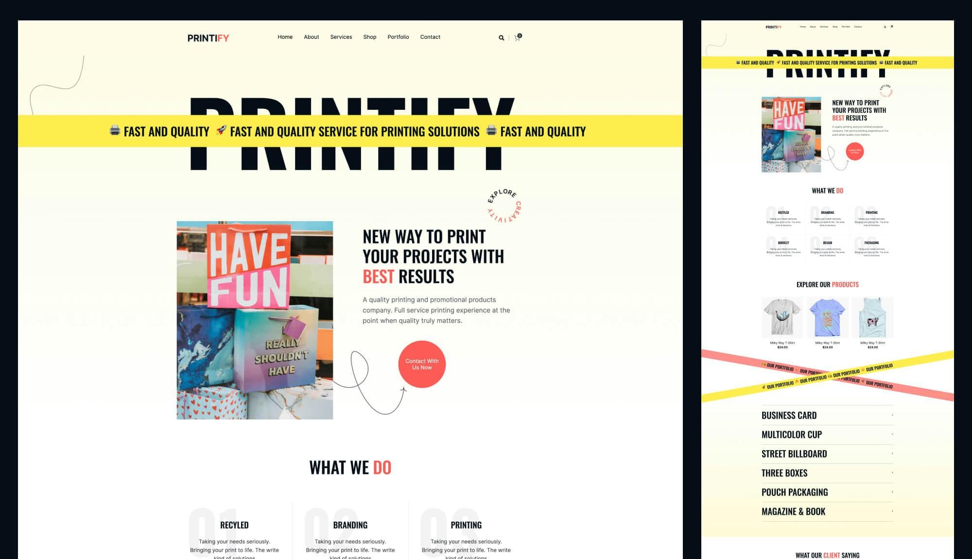 Printify - Gutenberg Printing Website Template Banner