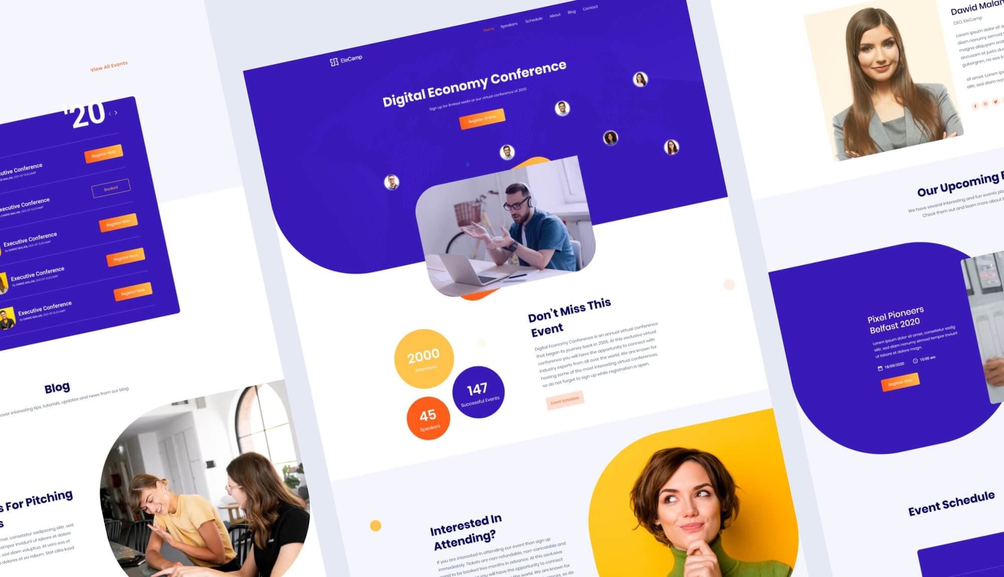 EleCamp Virtual Conference Website Template Banner