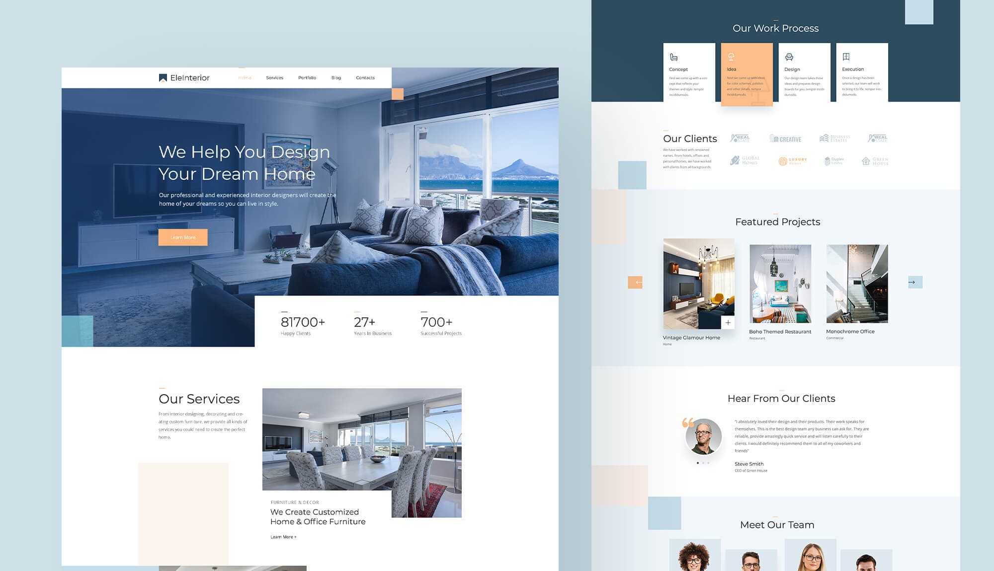 EleInterior - WordPress Website Template For Interior Design Banner