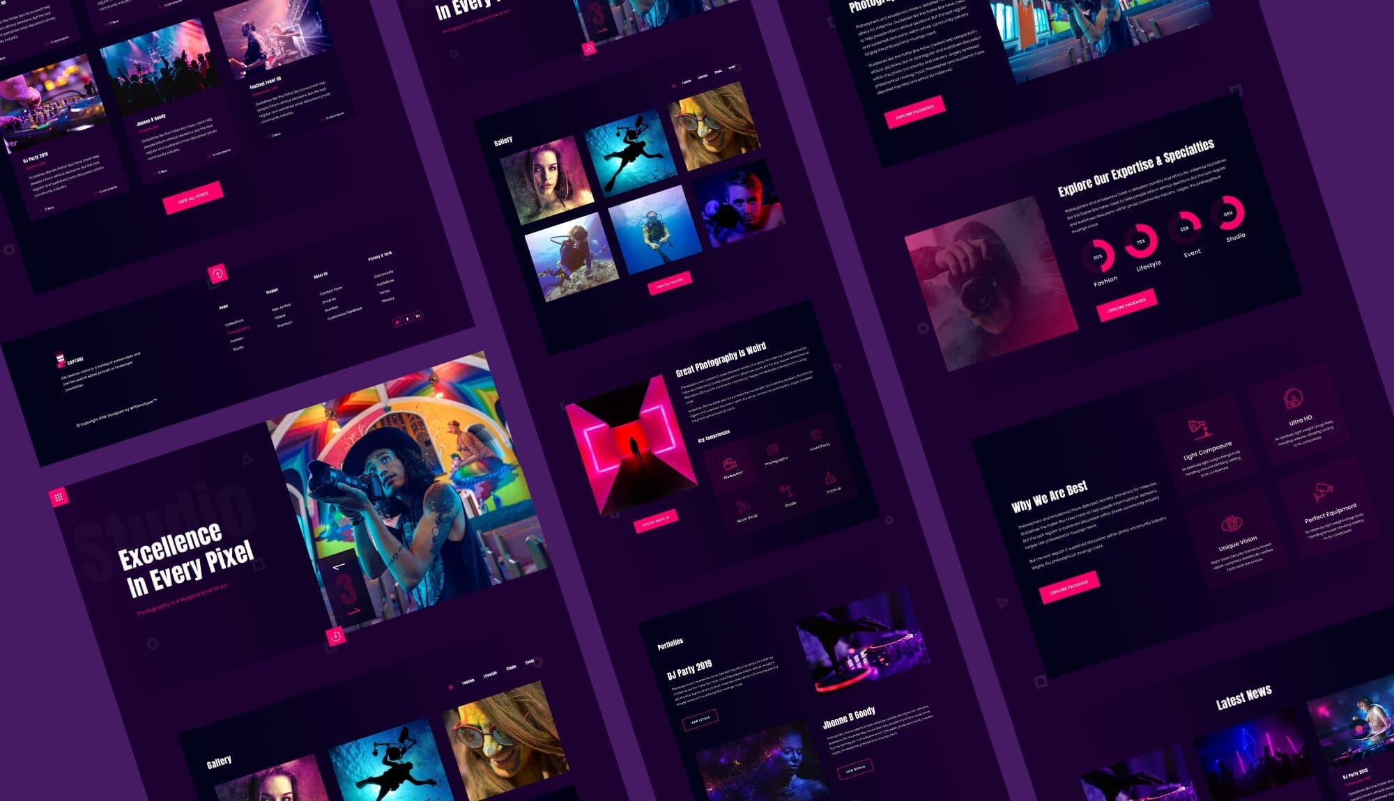 PhotoSpark Photography Website Template Banner