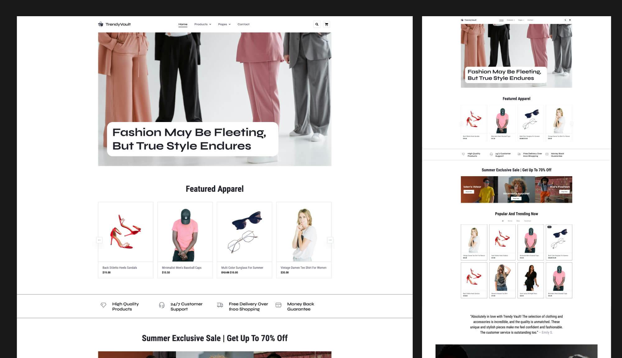TrendyVault - WooCommerce Fashion Store Template For Gutenberg Banner