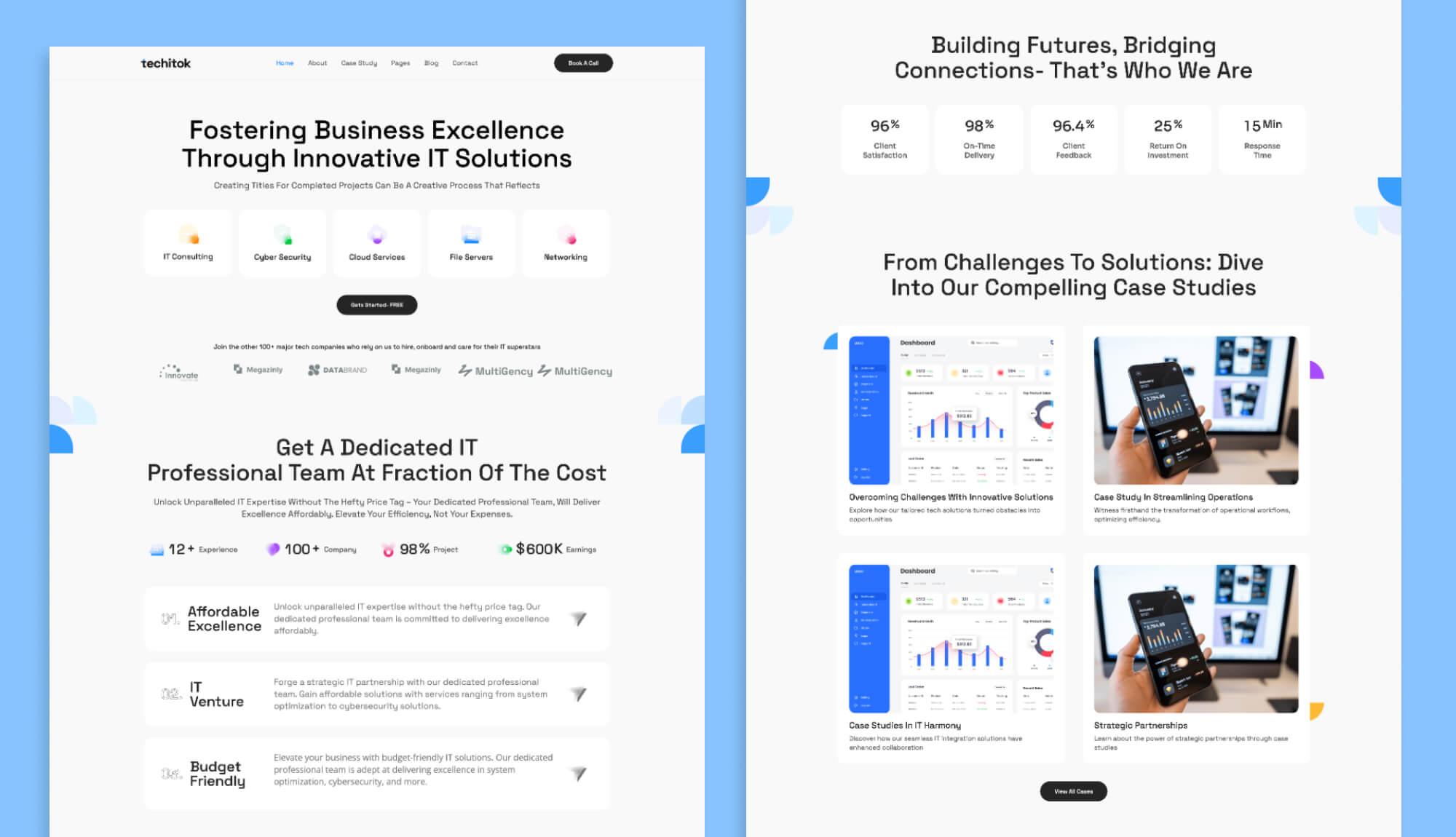 techitok - IT Solution & Business Website Template For Elementor Banner