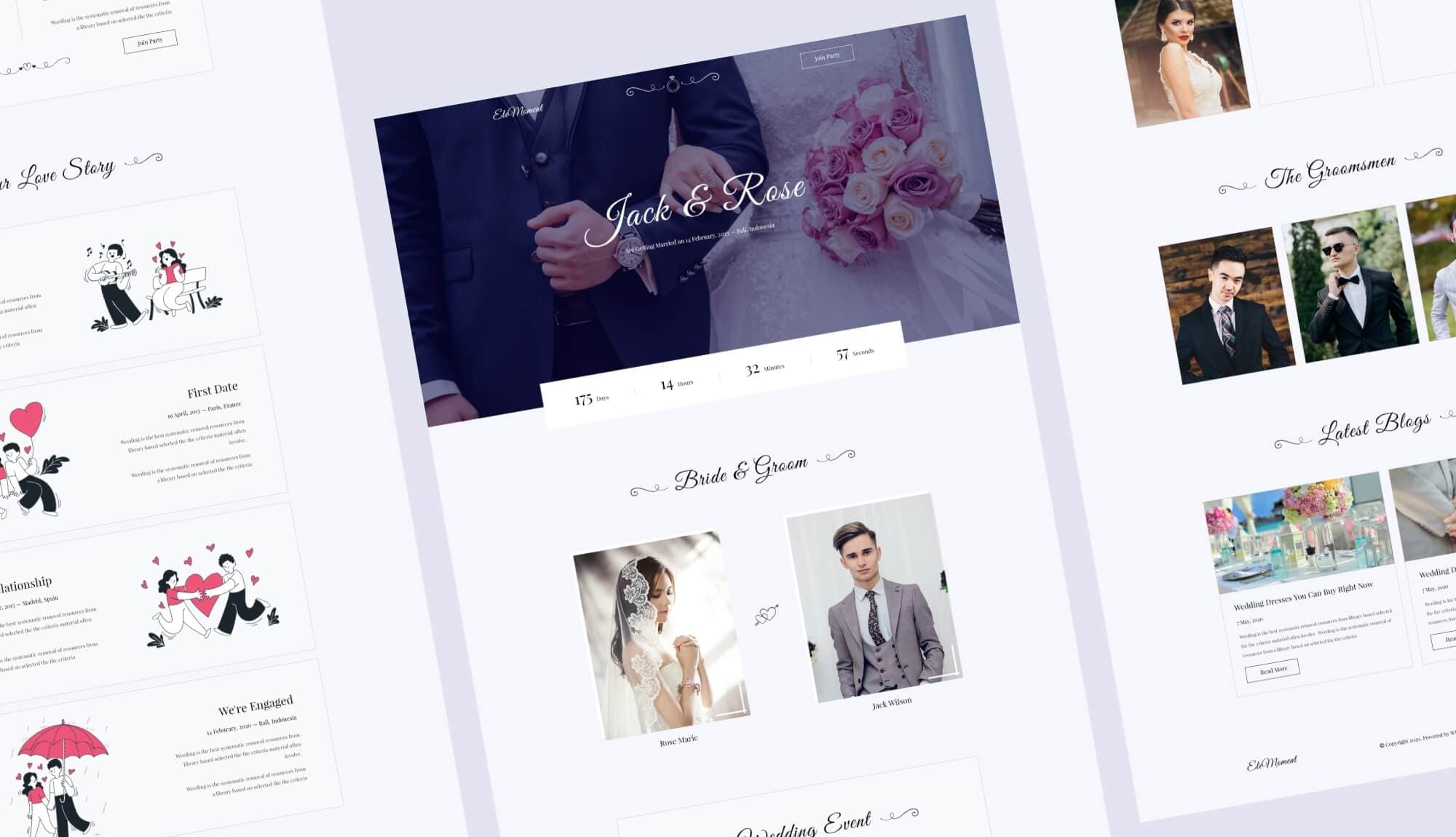 EleMoment Wedding Landing Page Banner