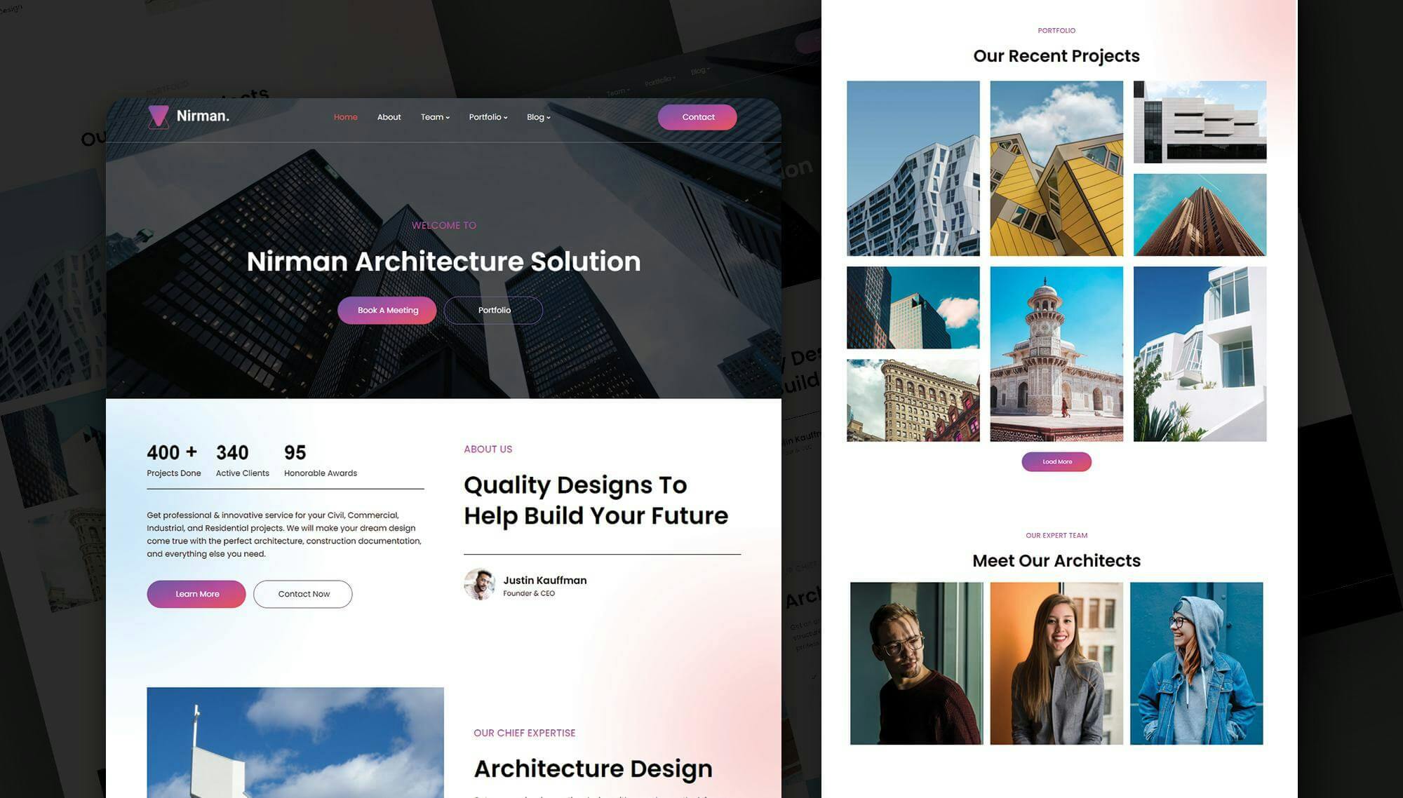 Nirman- Architecture Consultancy Website Template Banner