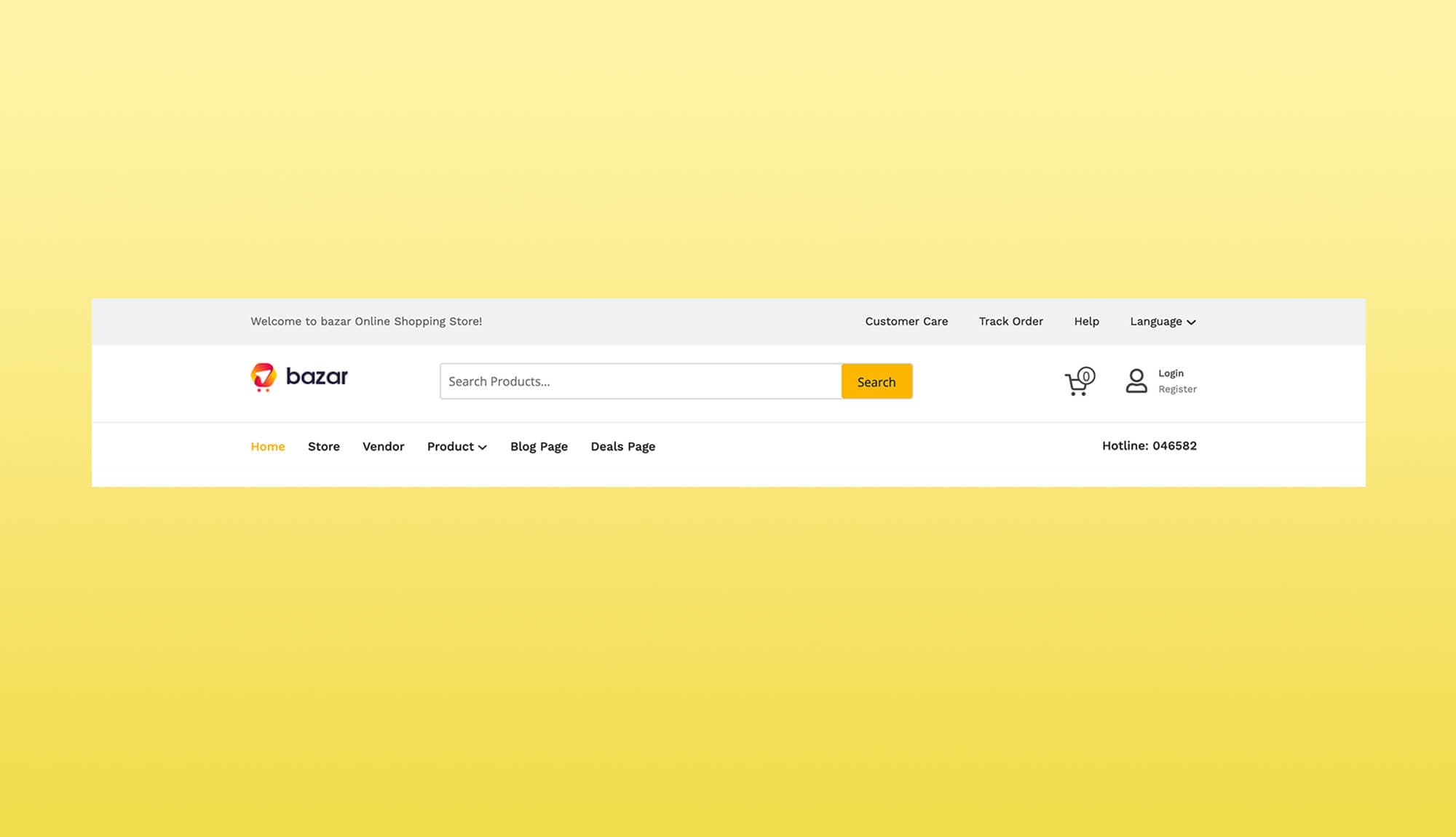Bazar Header Section For Gutenberg Banner