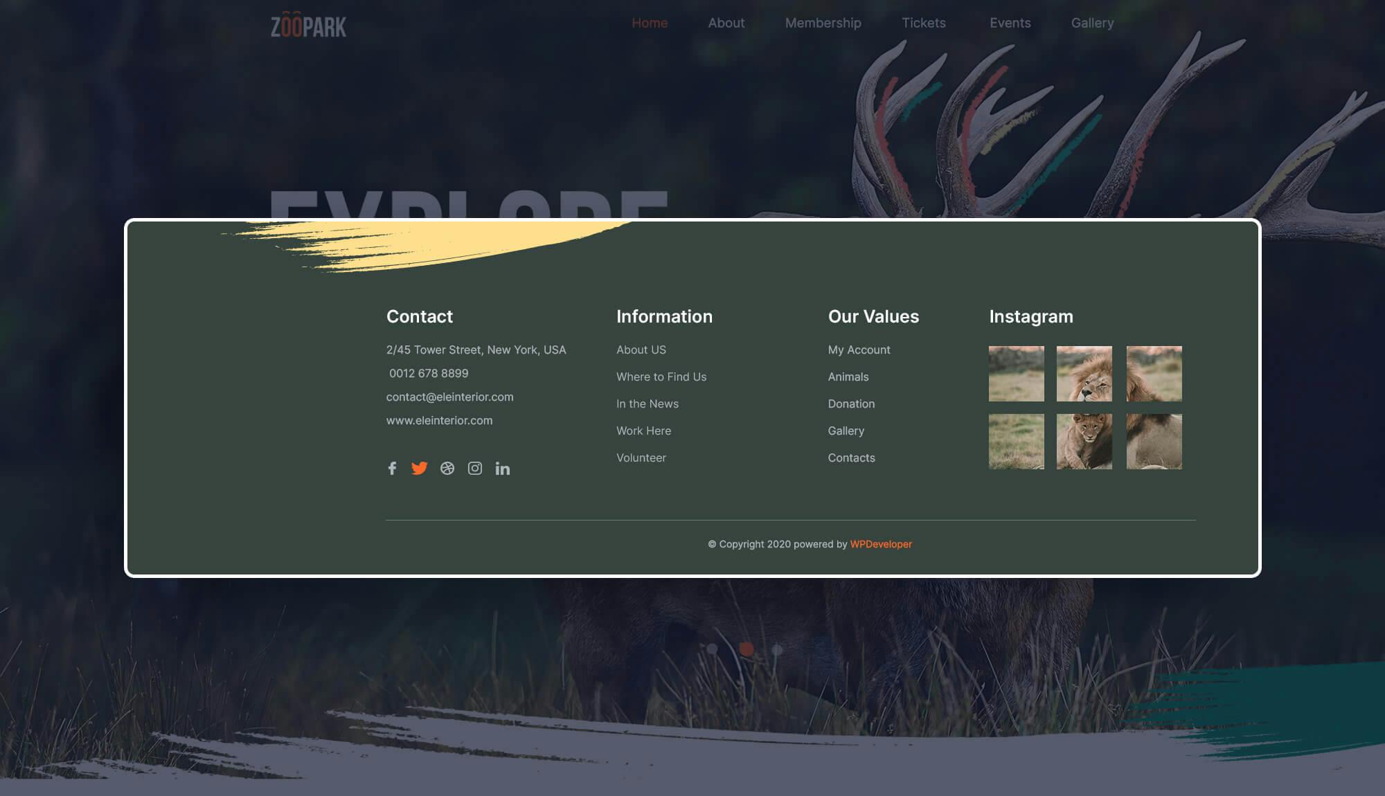 Zoo Park Footer Banner