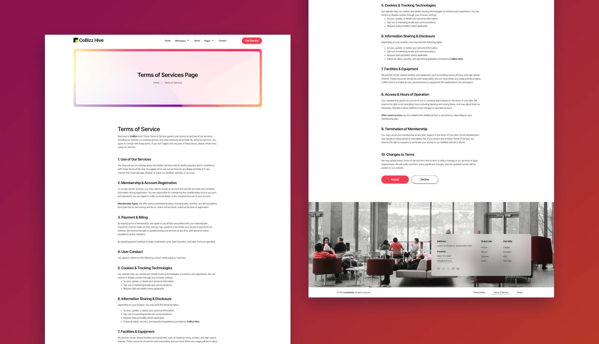 Cobizz Hive Termss Page Banner