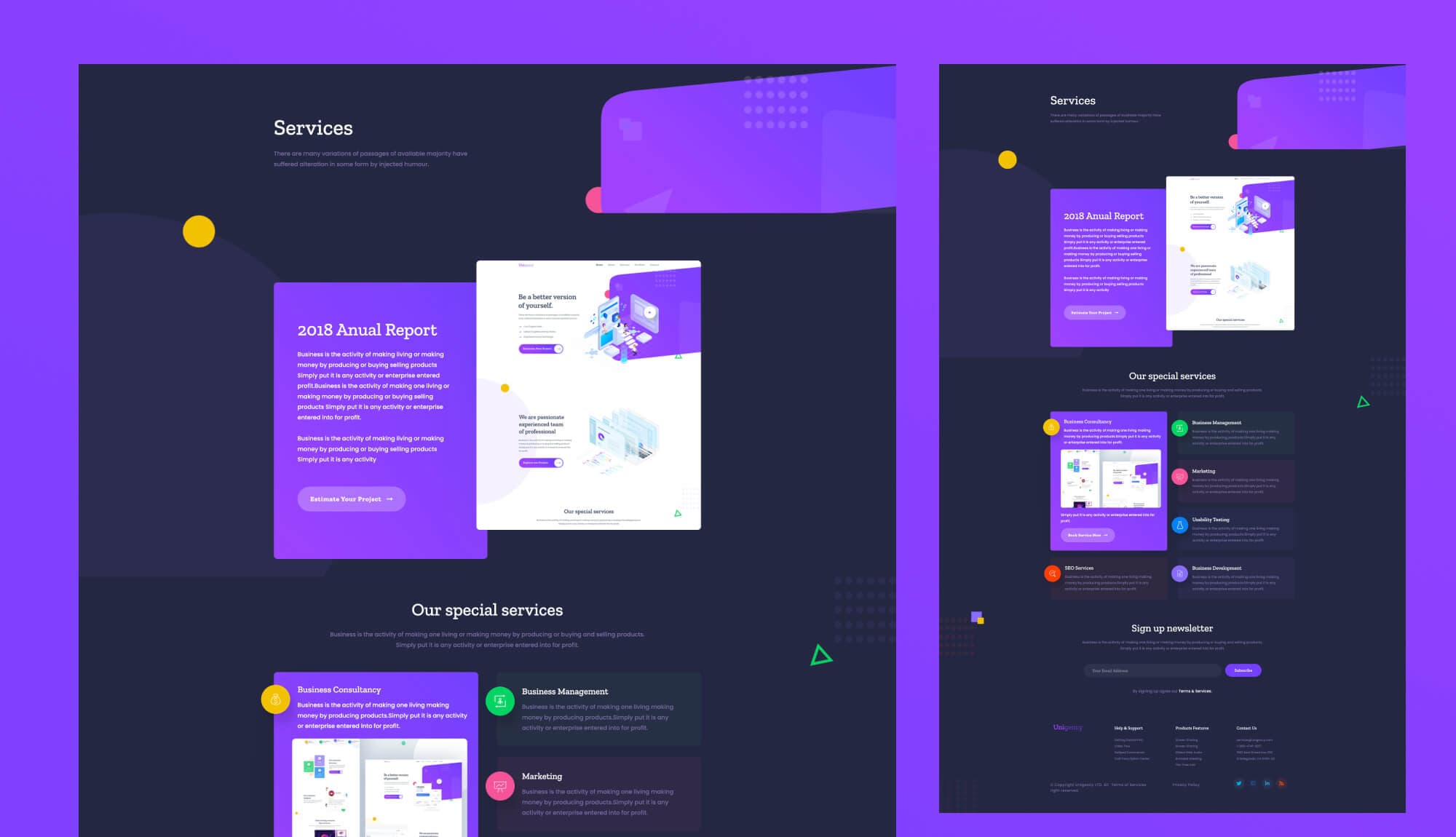 Unigency Service Page Dark For Gutenberg By Templately