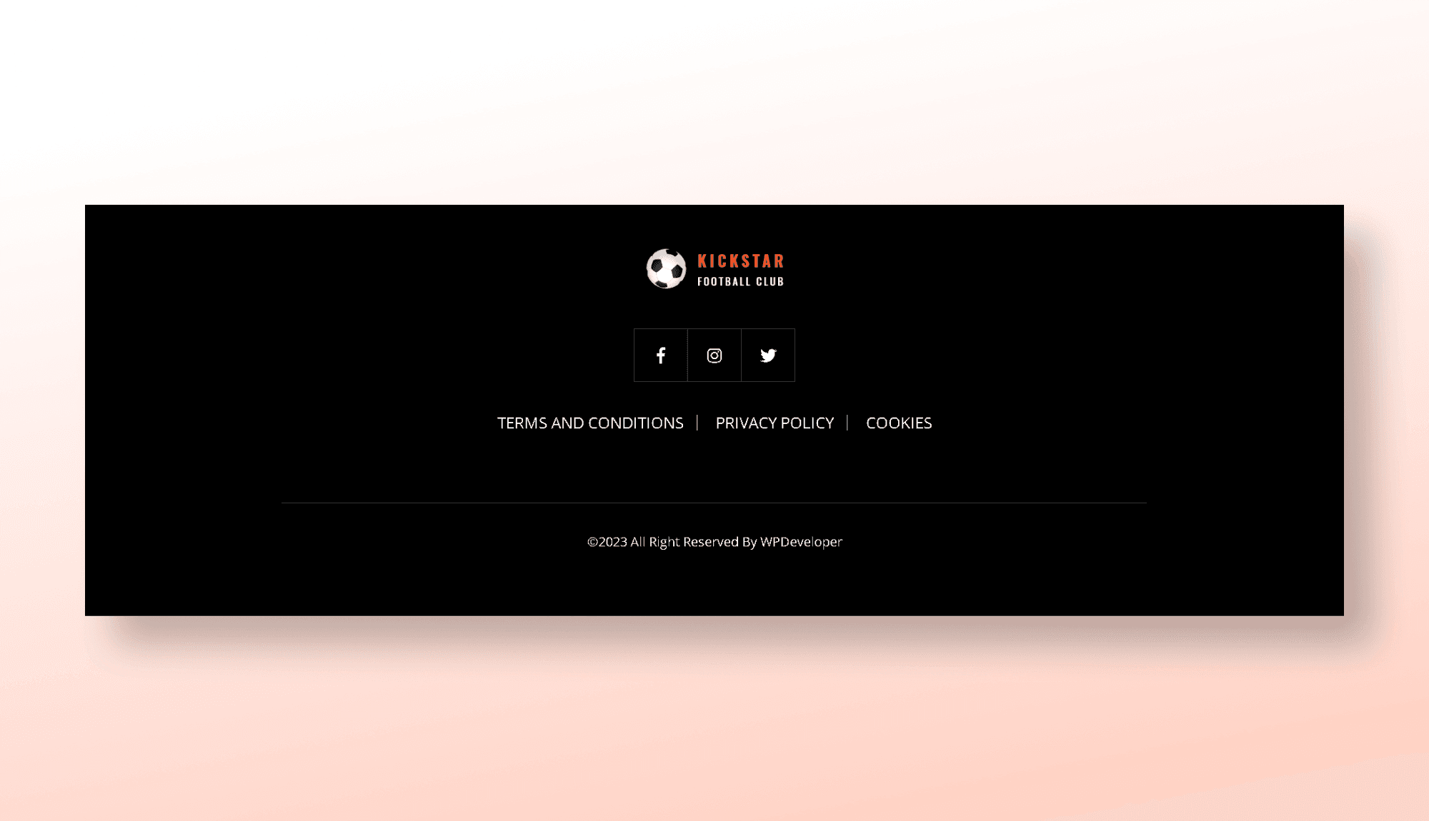Kickstar Footer Section For Gutenberg Banner