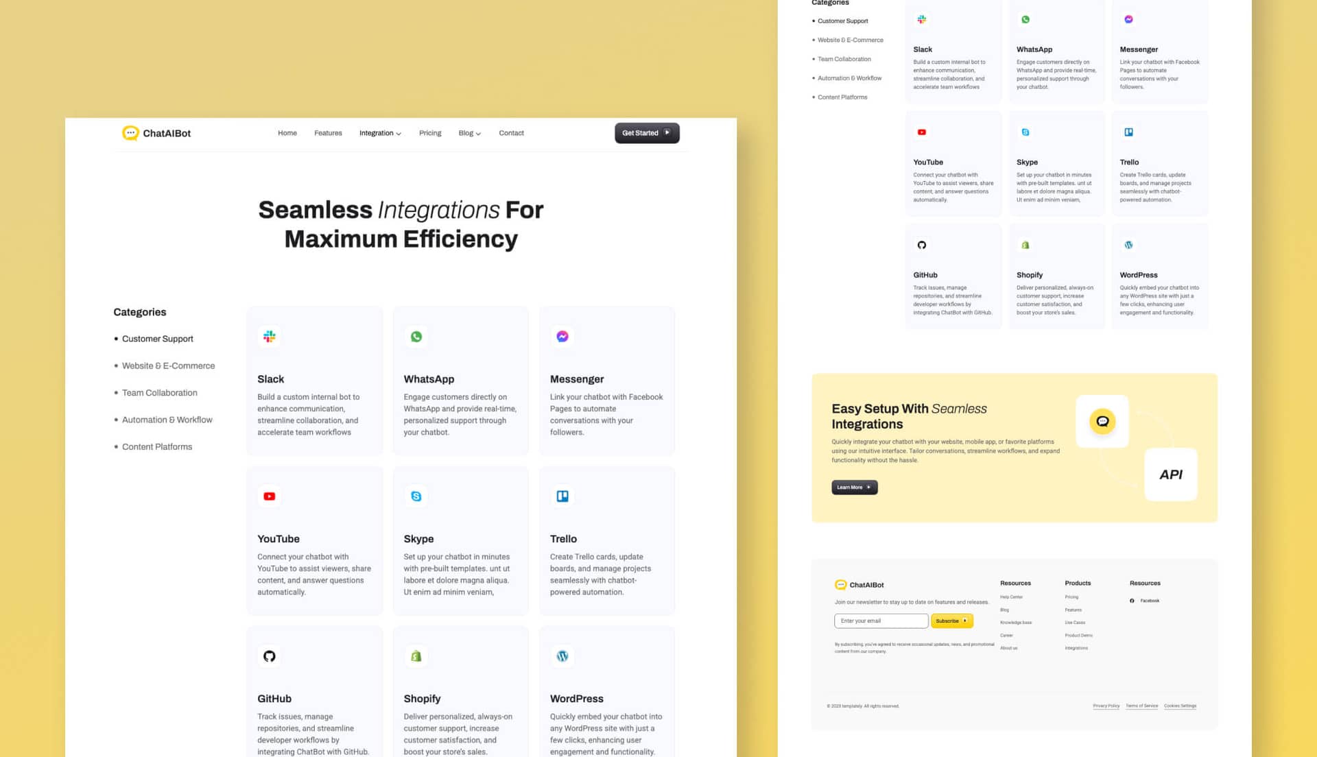 Chataibot Integration Page Gutenberg By Templately