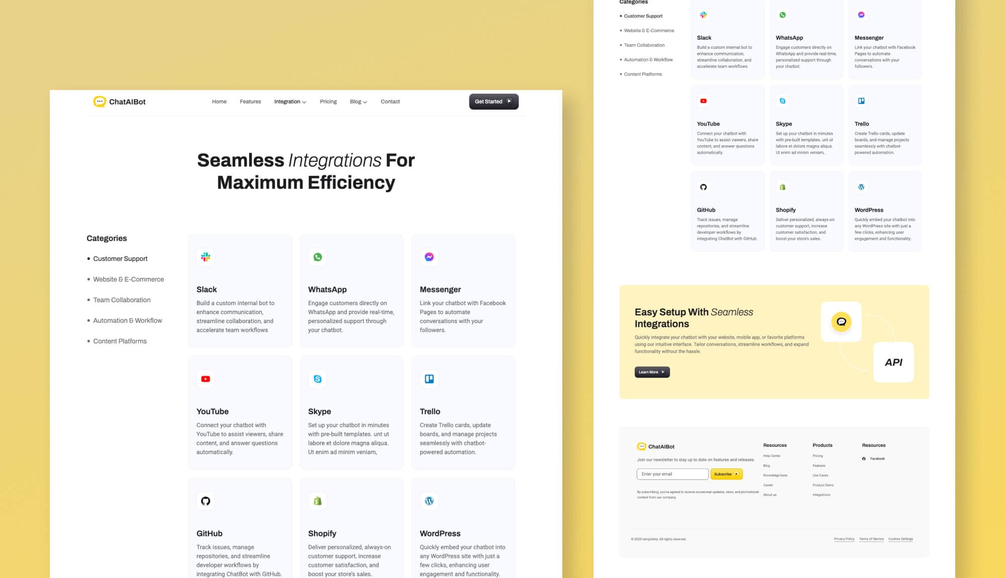 Chataibot Integration Page Gutenberg By Templately