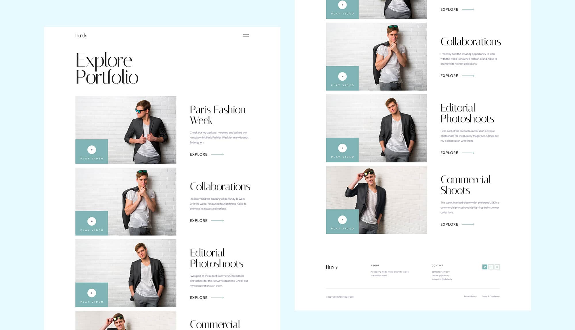 Huxly Portfolio Page Banner