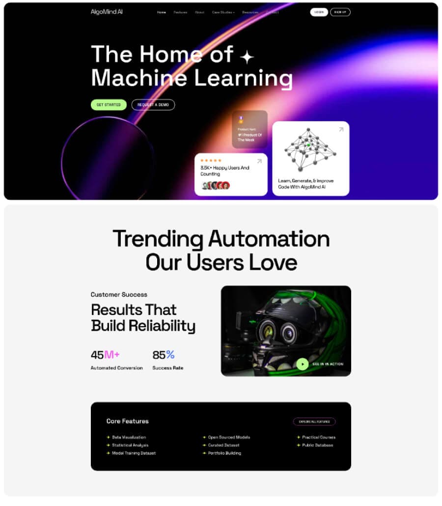 AlgoMind AI Home Page thumbnail