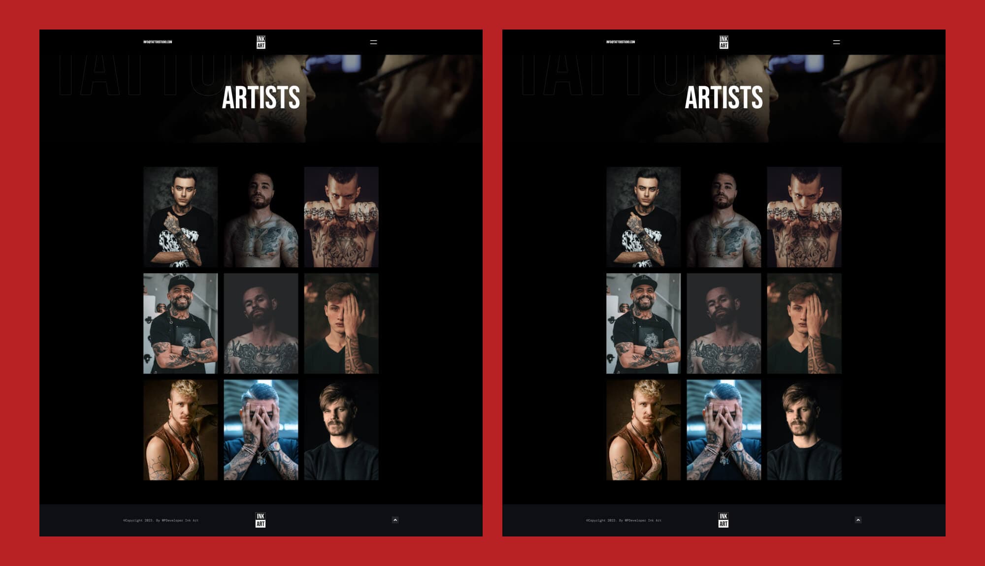 Ink Art Artist Page For Gutenberg Banner