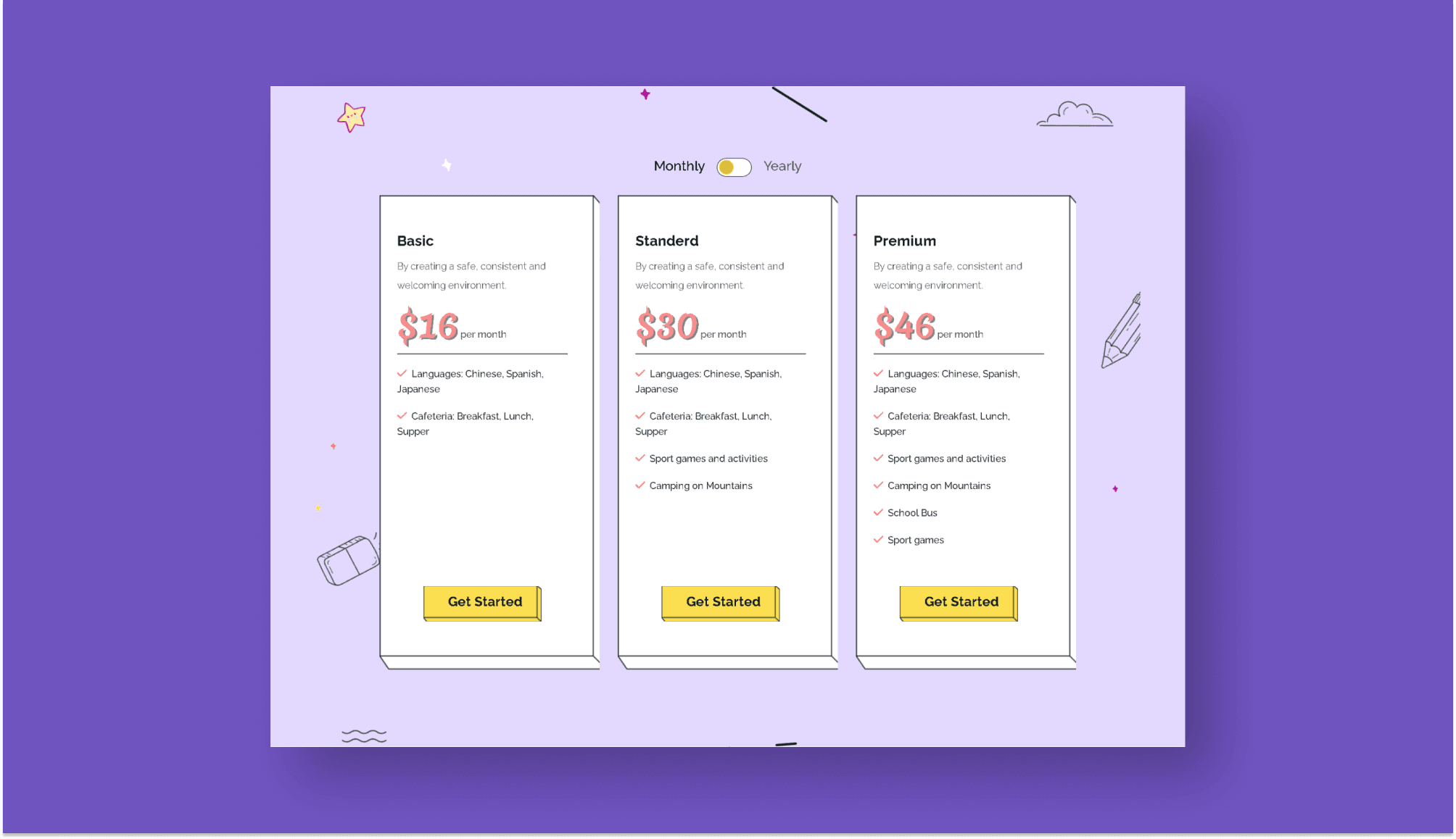 Wonderland Pricing Section For Gutenberg Banner