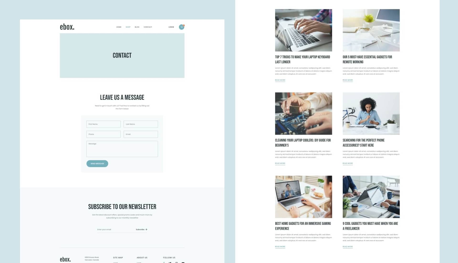 Ebox Contact Page By Templately