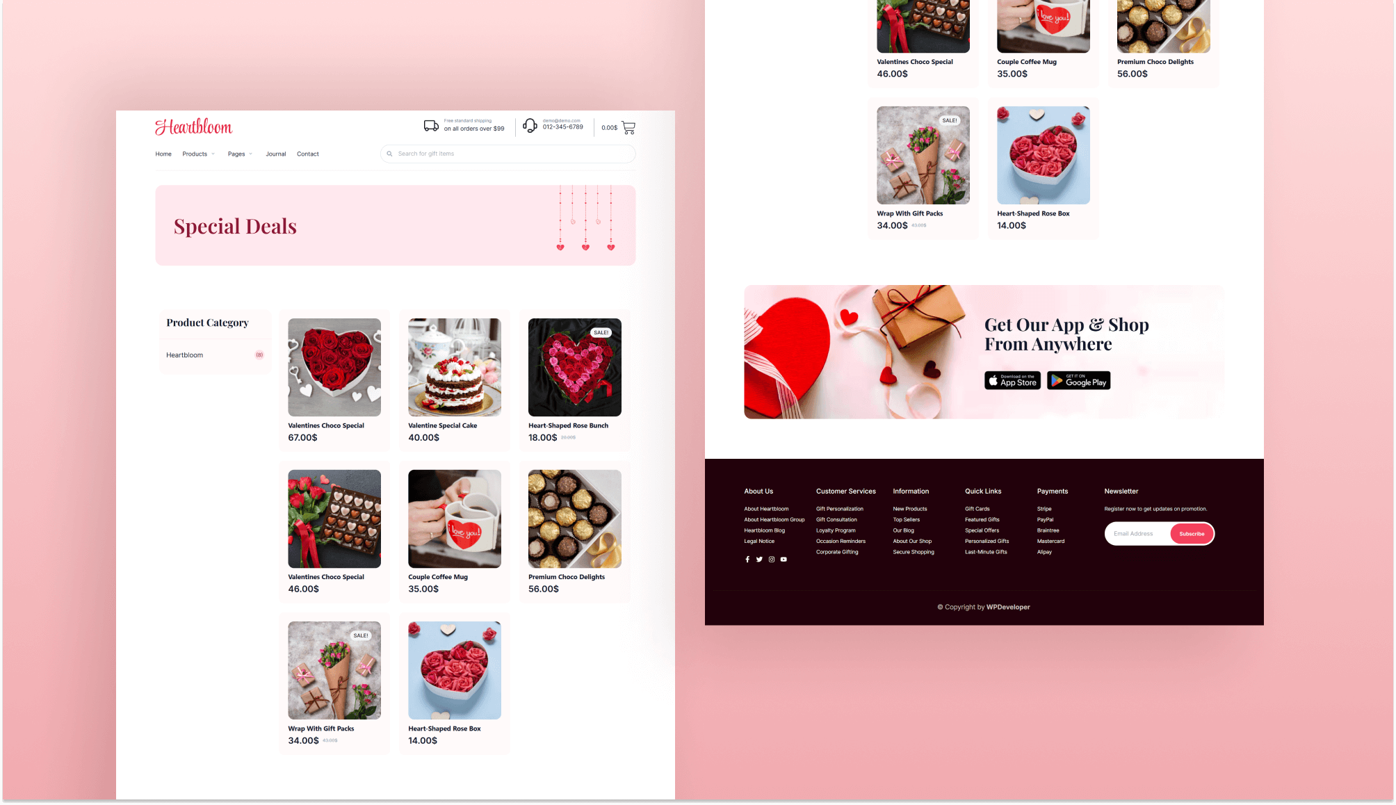 HeartBloom Shop Page By Templately