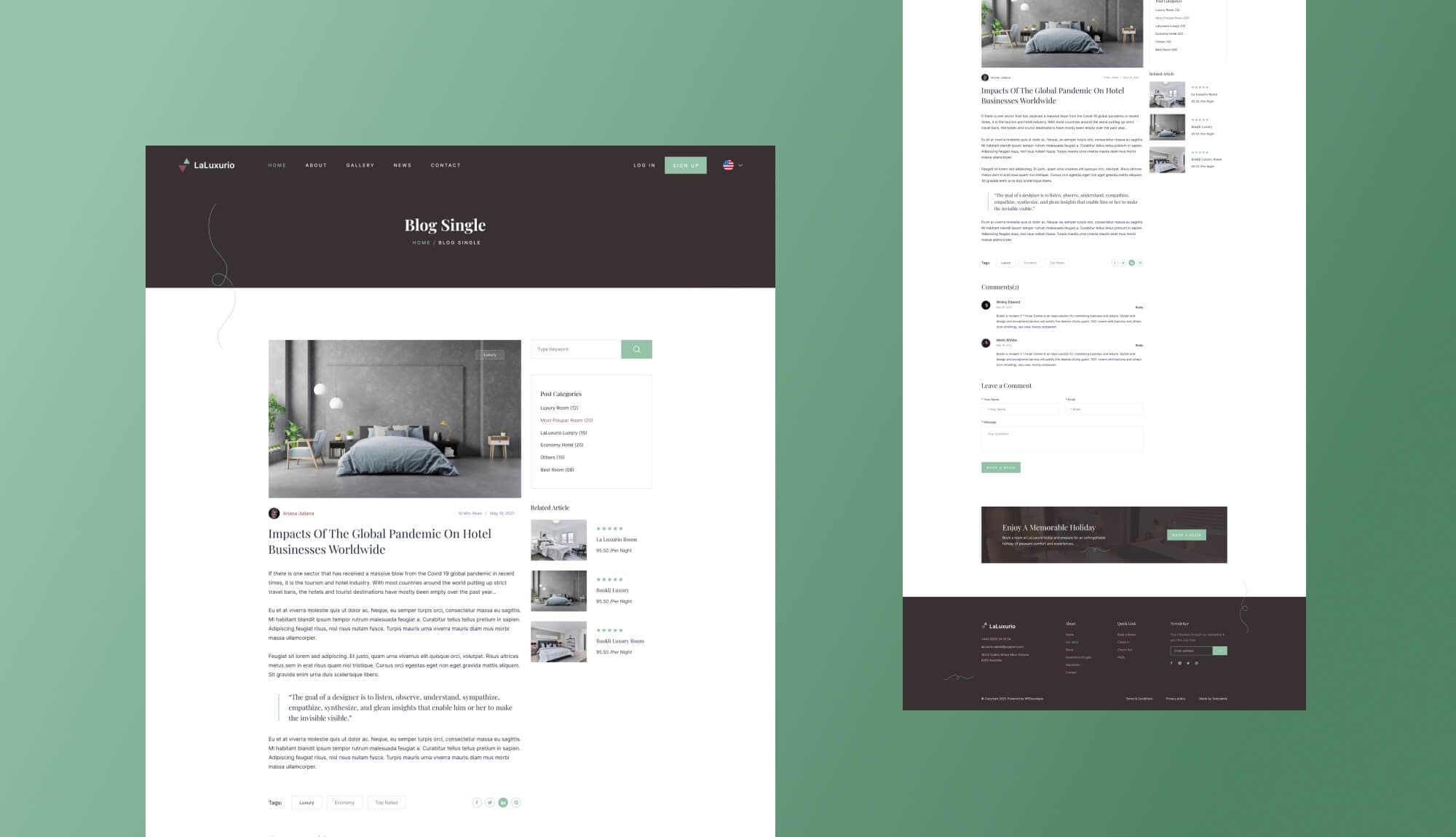 LaLuxurio Single Post Page Banner