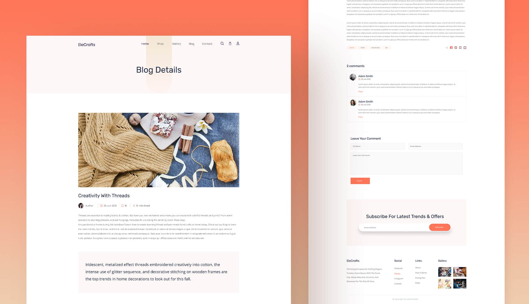 EleCrafts Single Post Page Banner