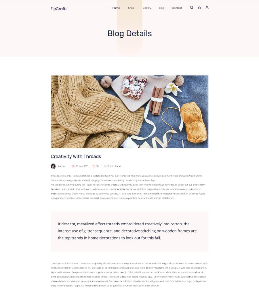 EleCrafts Single Post Page thumbnail
