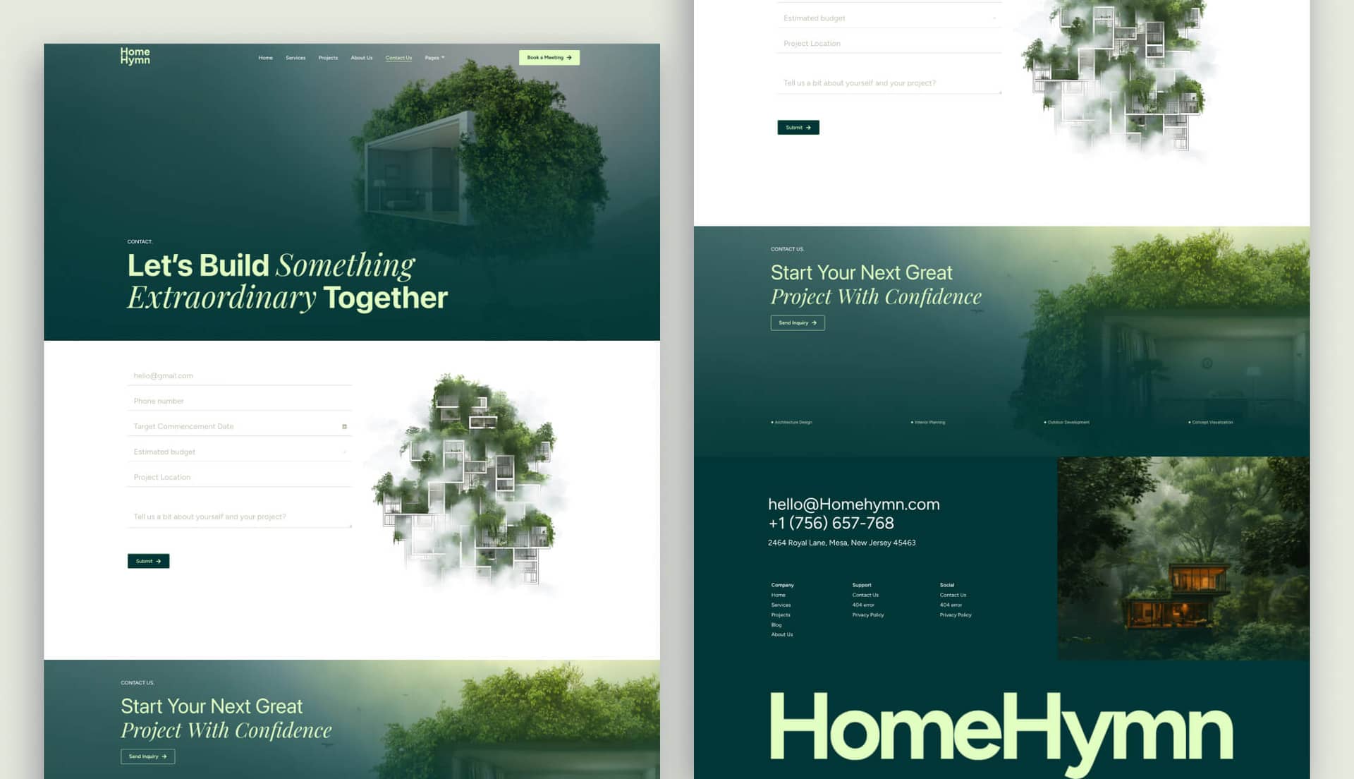HomeHymn Contact Page By Templately