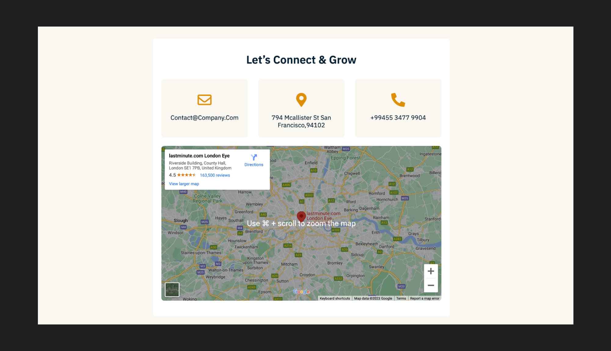 BloggerZen Contact Info Section Banner