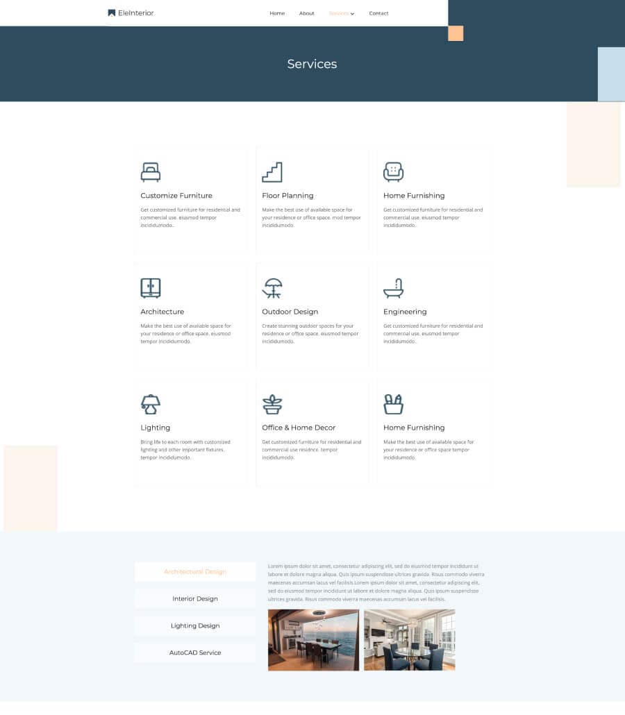 EleInterior Services Page For Gutenberg thumbnail