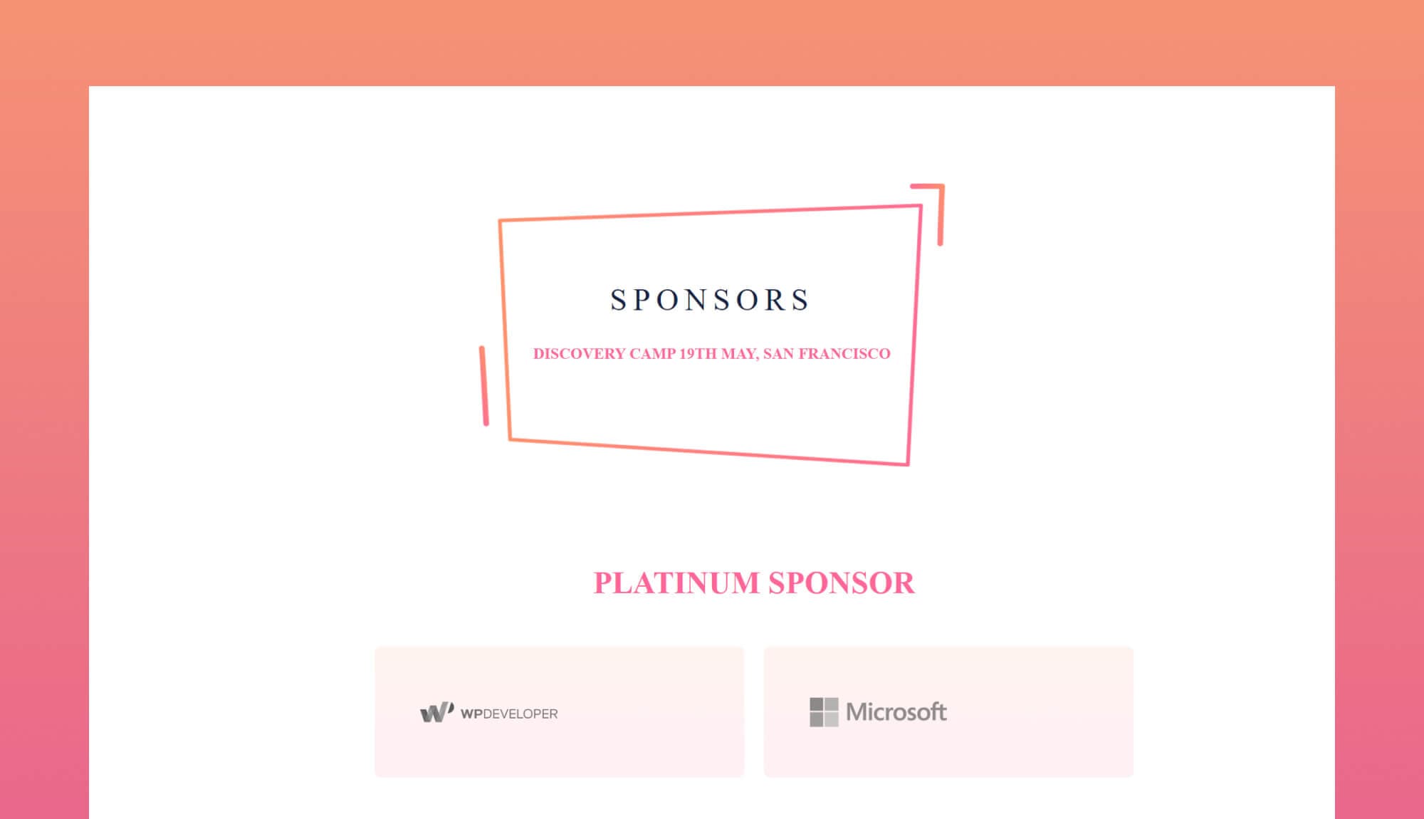 EventGree Sponsor Page Lite For Gutenberg Banner