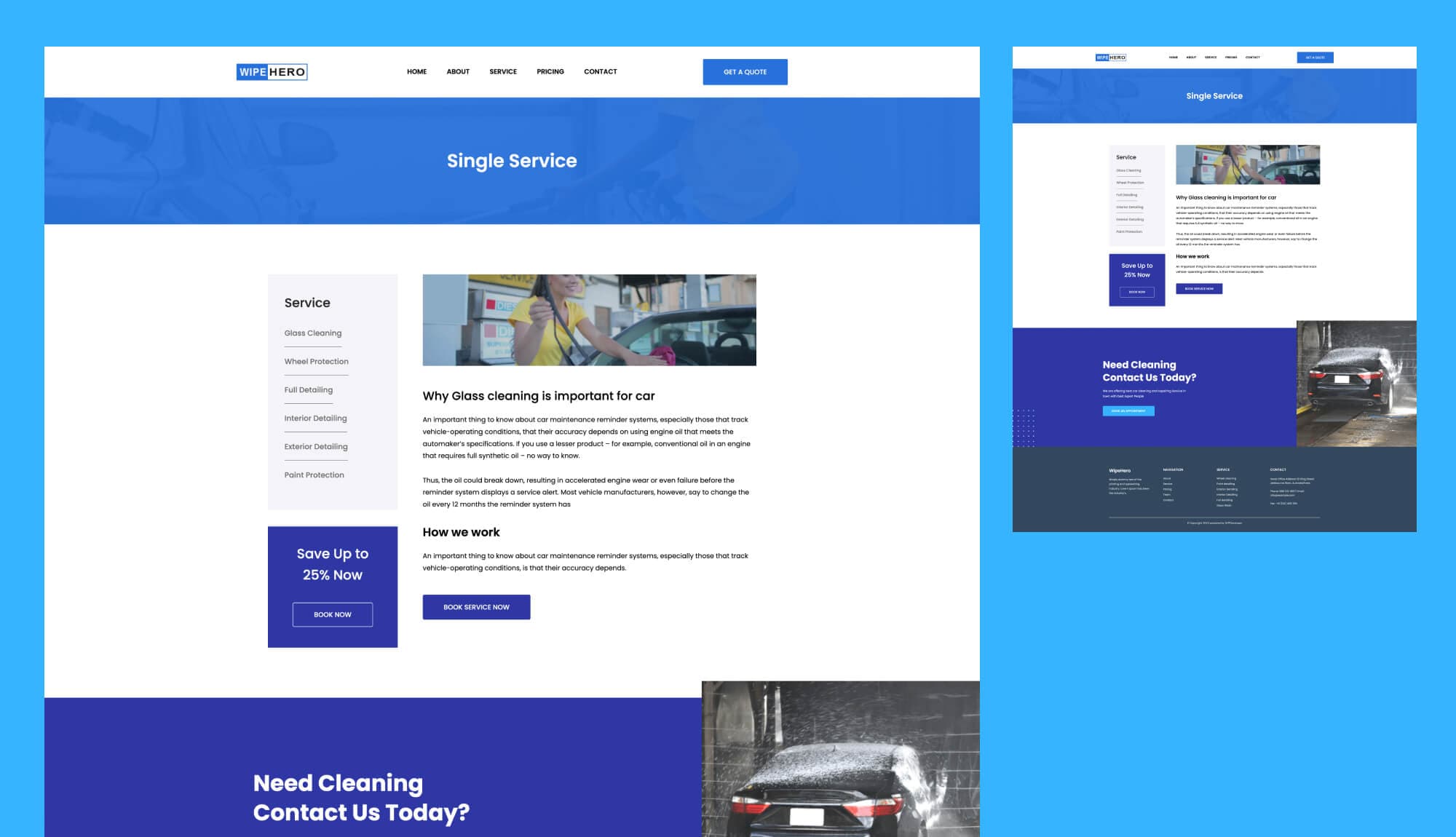 Wipe Hero Service Details Page For Gutenberg Banner