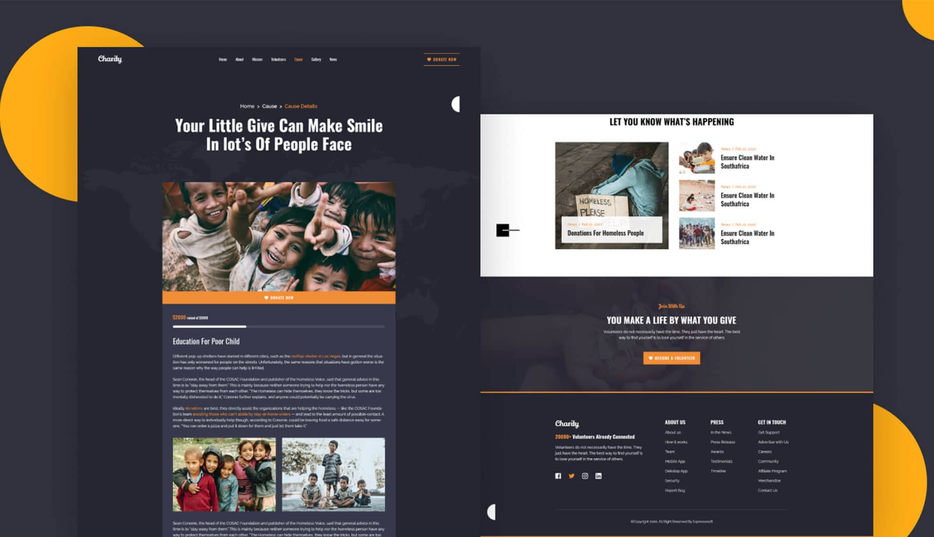 Hope Cause Details Page By Templately