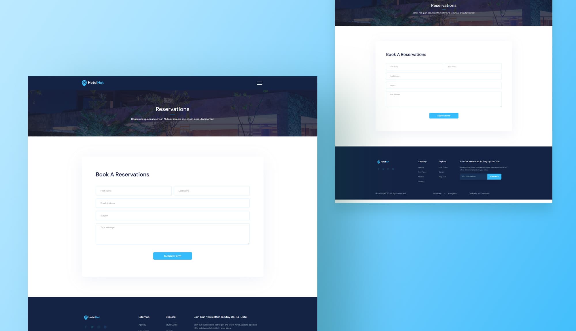 HotelHut Reservation Page For Gutenberg Banner