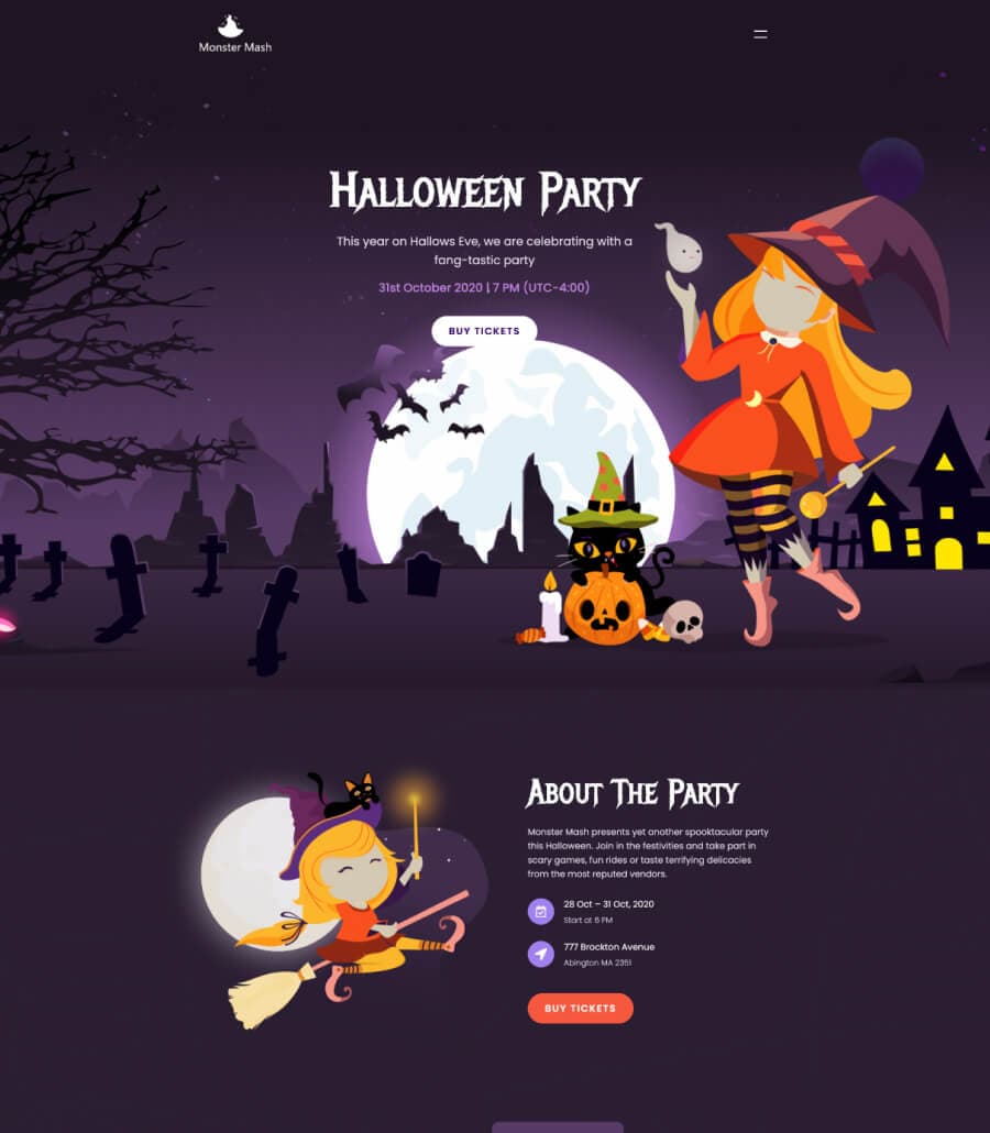 Monster Mash Landing Page For Gutenberg thumbnail