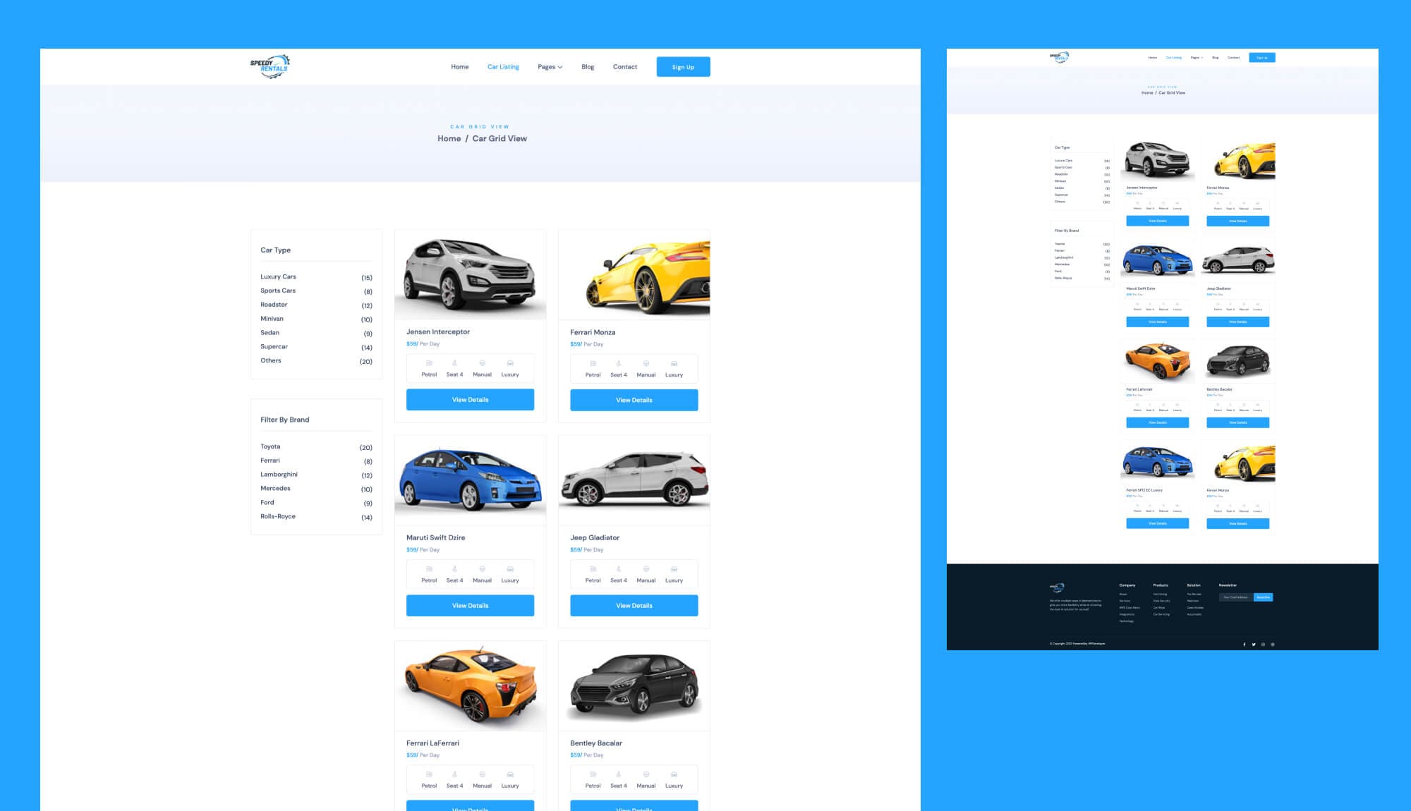 Speedy Rentals Car Grid View Page For Gutenberg By Templately