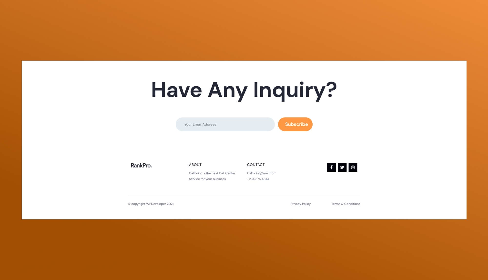 RankPro Footer Section For Gutenberg By Templately