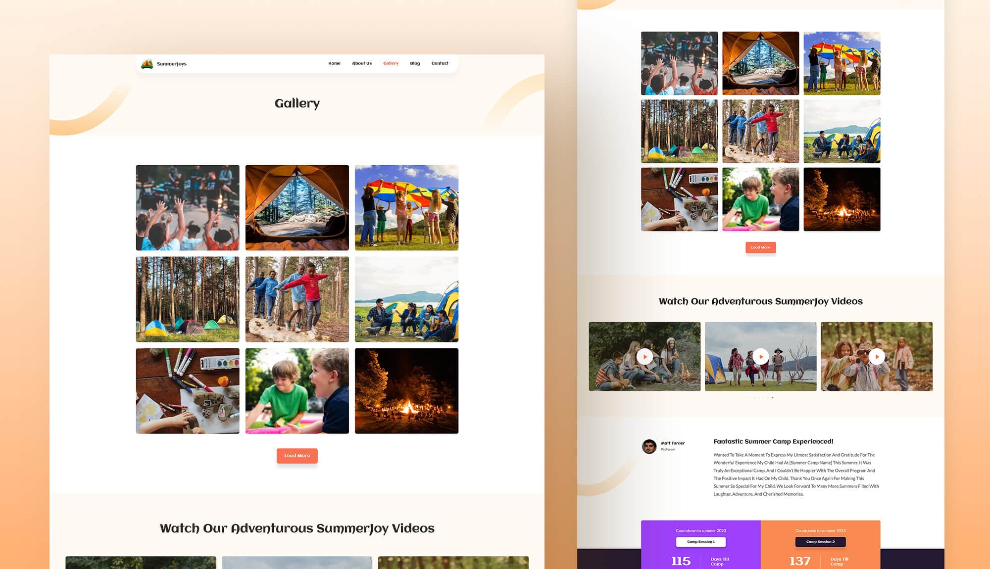 SummerJoy Gallery Page For Gutenberg Banner