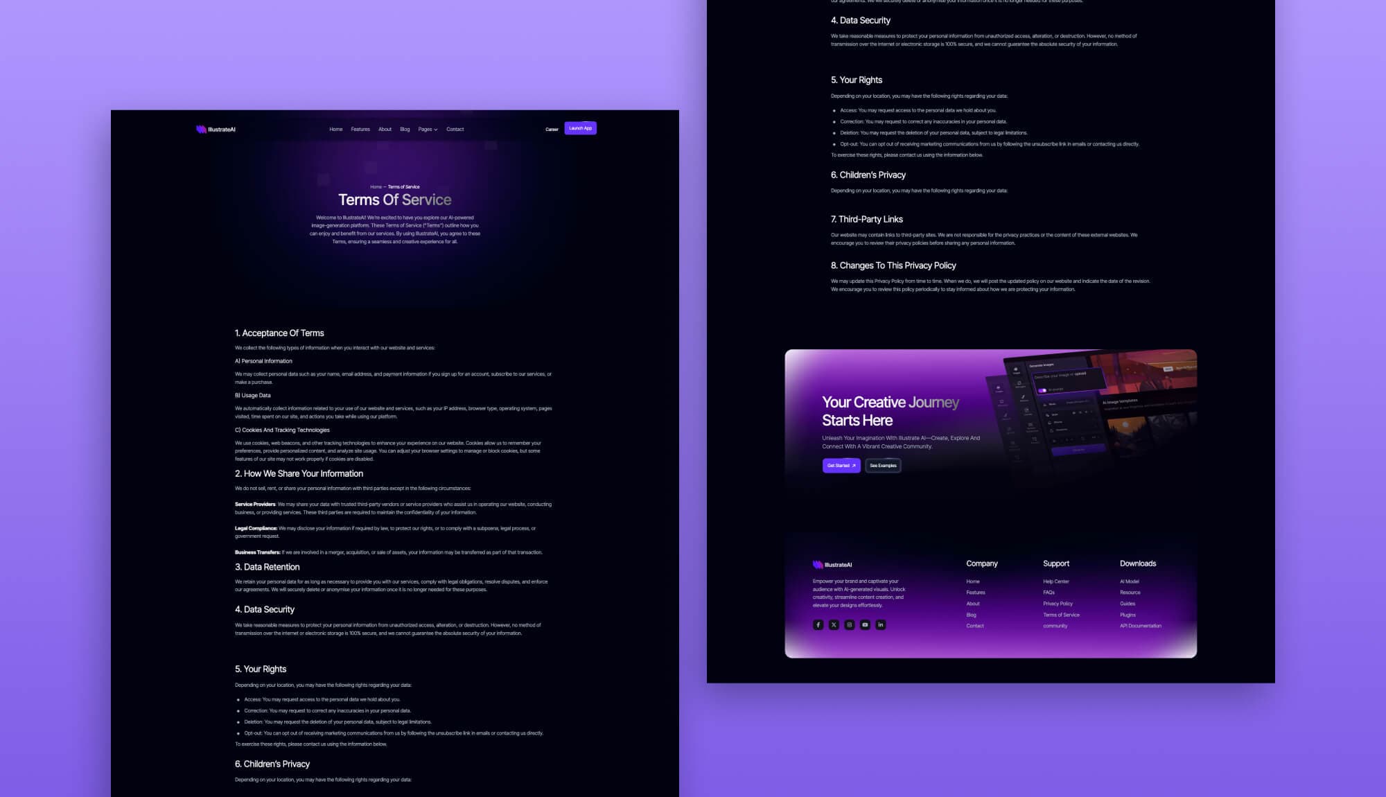 IllustrateAI Terms of Service Page Banner