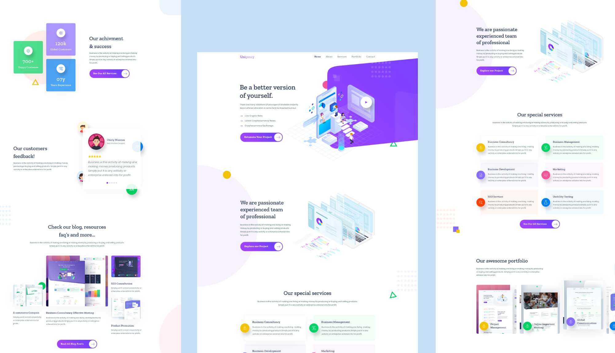 Unigency Agency Template Homepage Banner