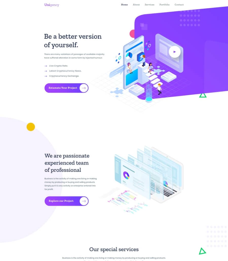 Unigency Agency Template Homepage thumbnail