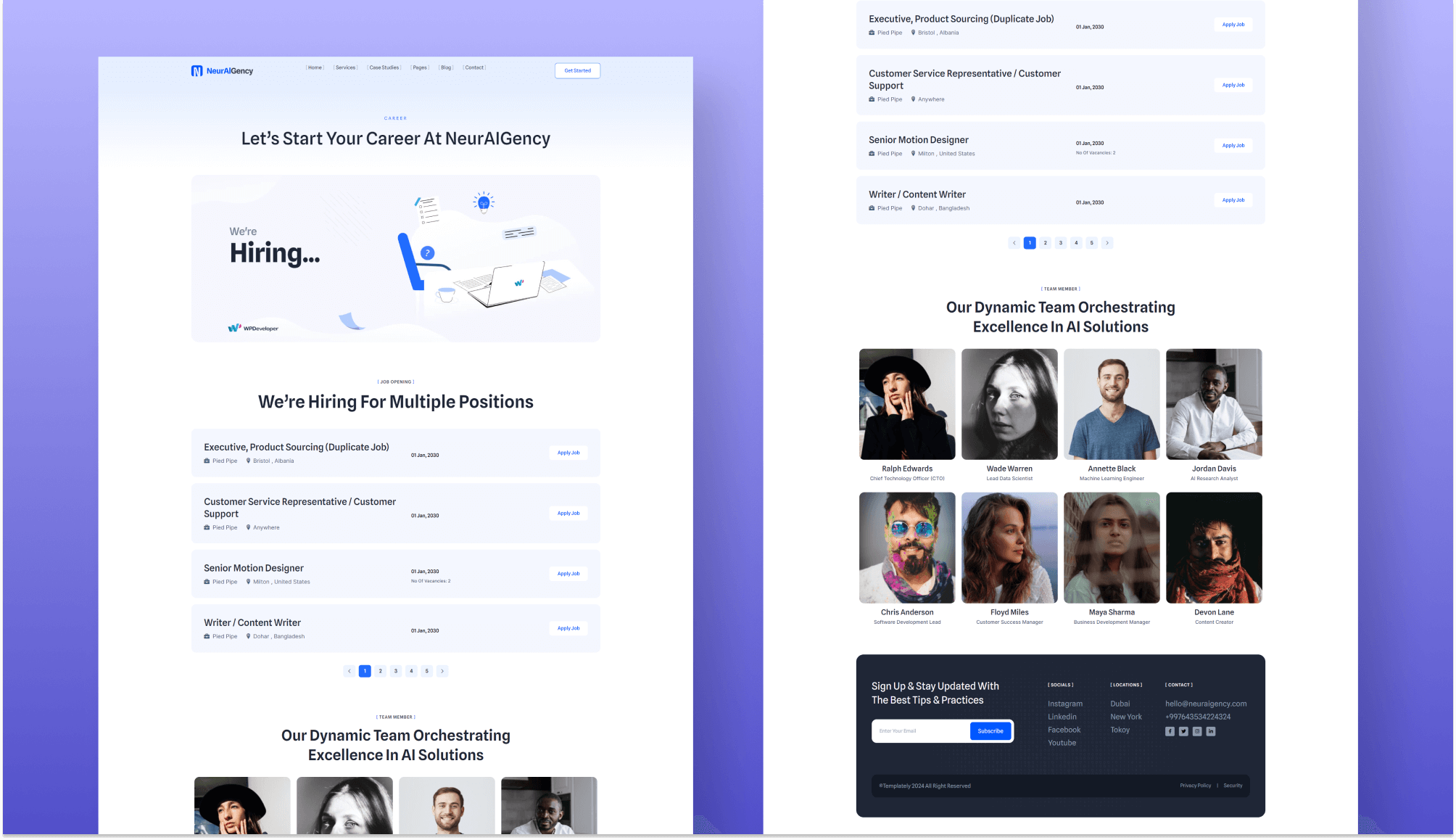 NeurAIGency Carrer Page By Templately