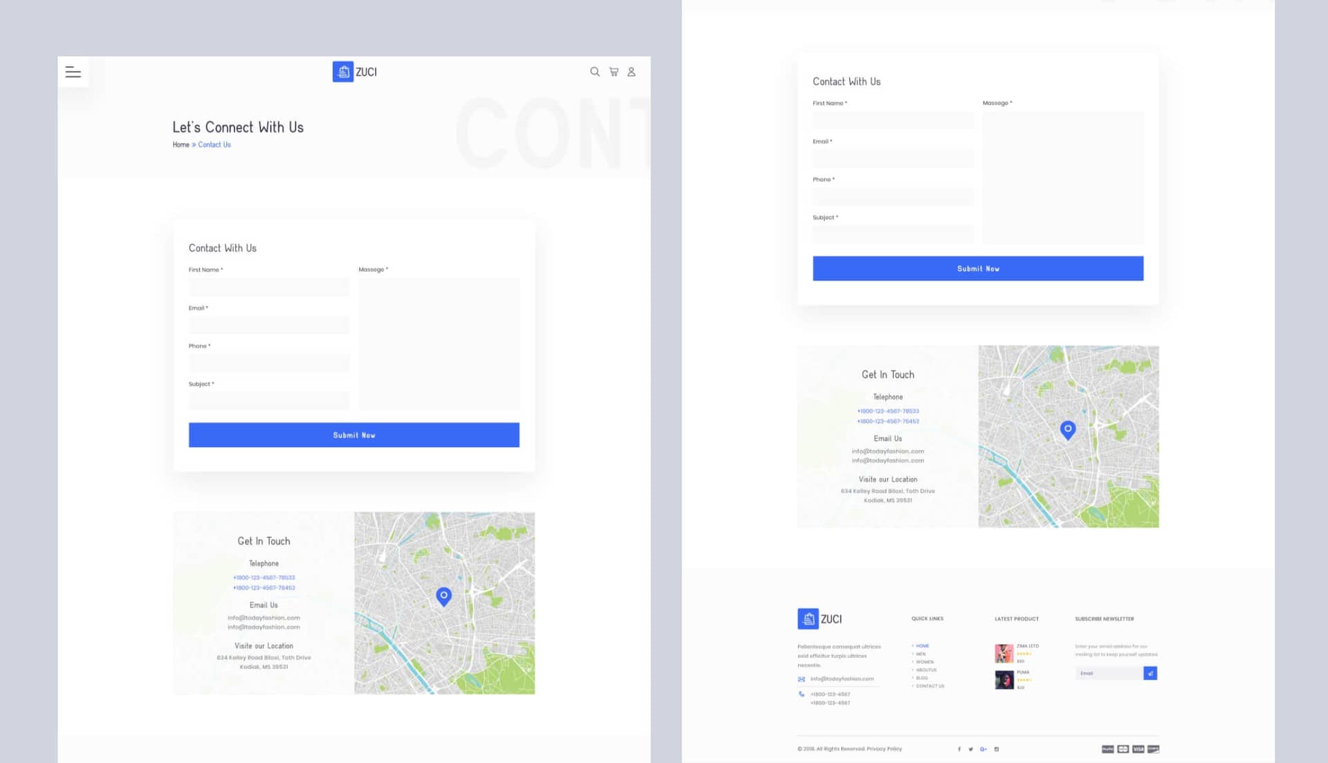 EleCommerce E-commerce Contact Page By Templately