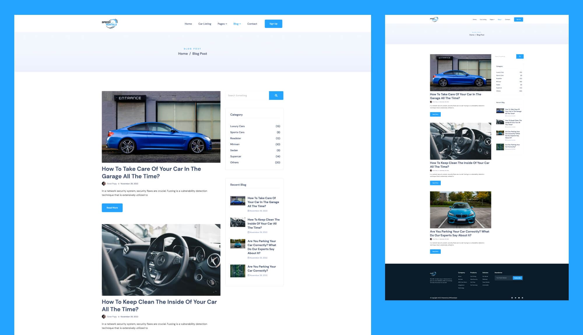 Speedy Rentals Blog Page Banner