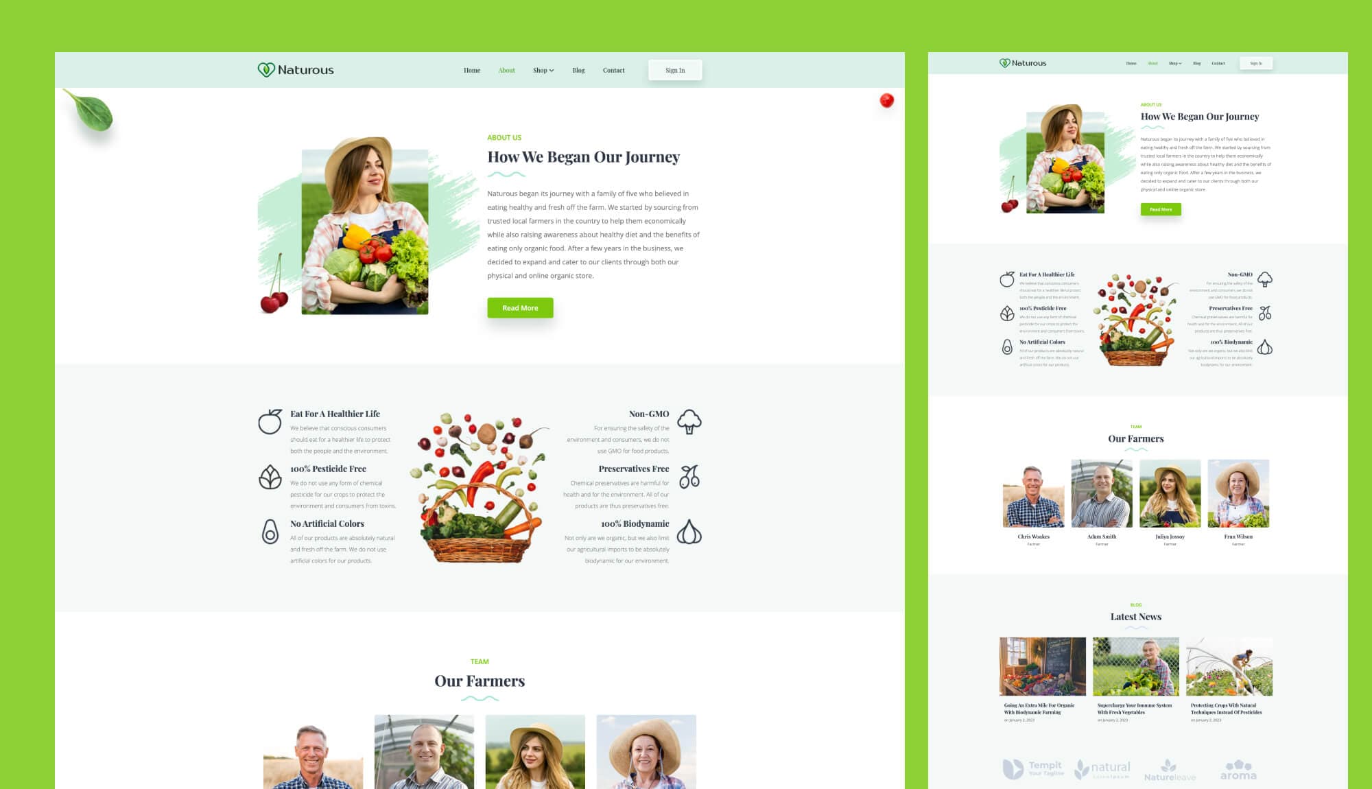 Naturous About Page For Gutenberg Banner
